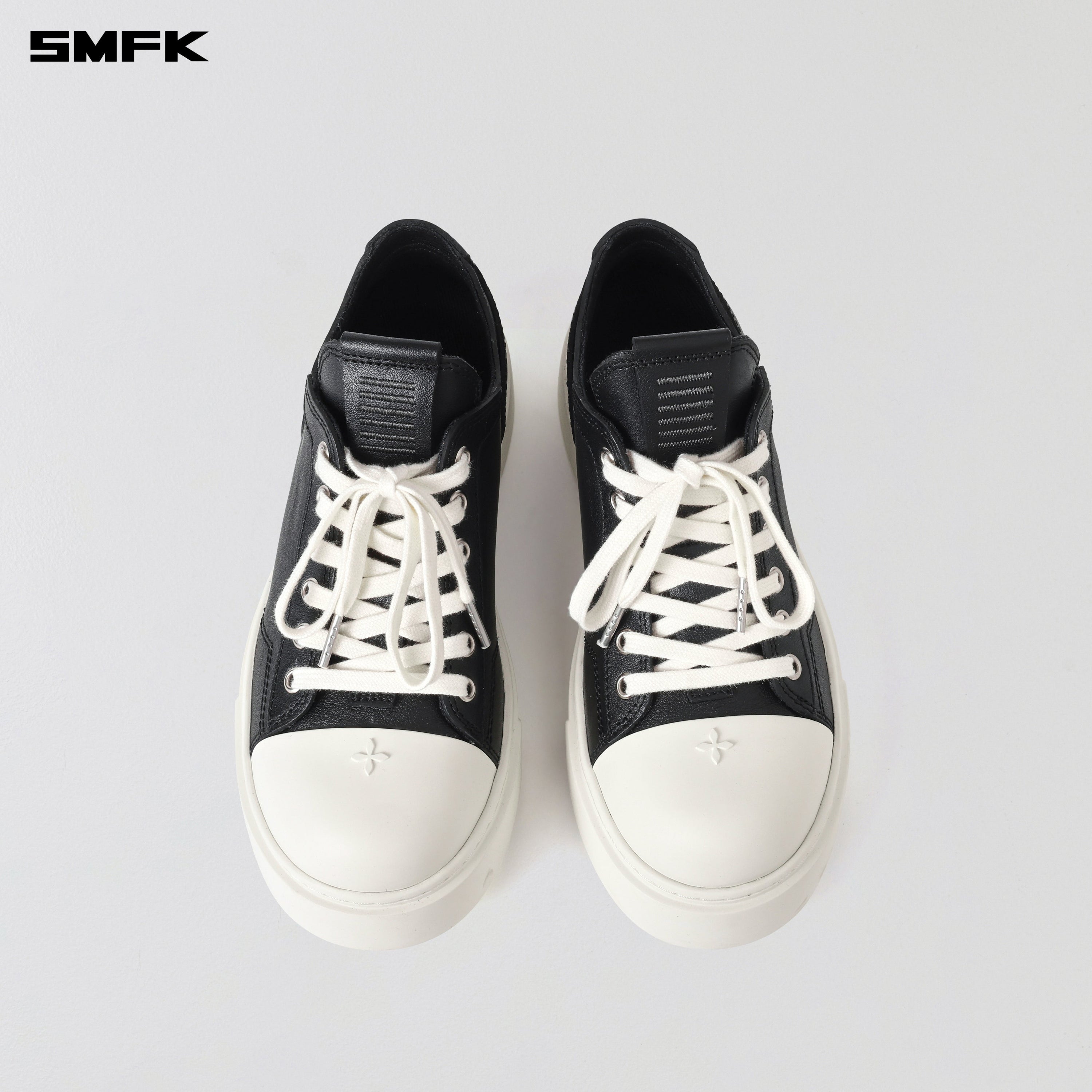 COMPASS MODE LEATHER SNEAKER LOW/COW LEATHER BLACK WHITE