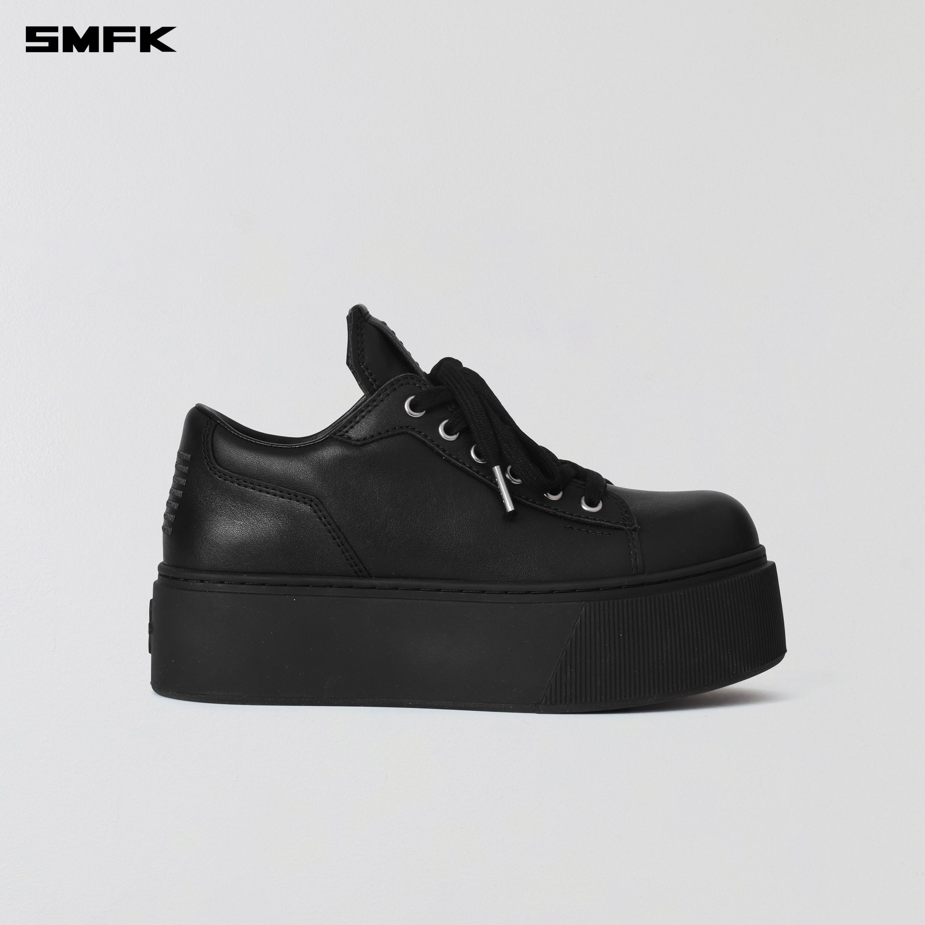 COMPASS MODE THICK LEATHER SNEAKER/COW LEATHER WILD BLACK