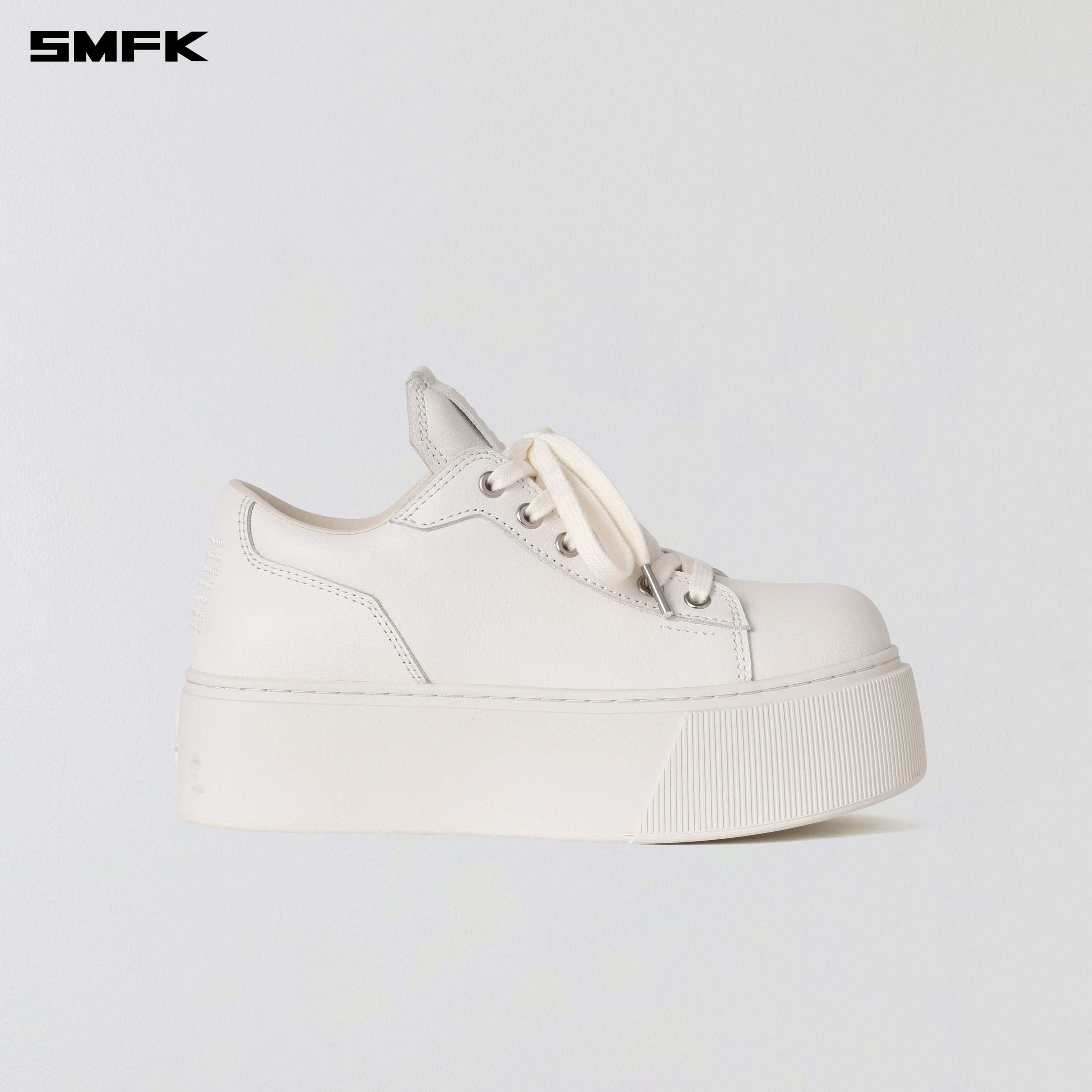 COMPASS MODE THICK LEATHER SNEAKER/COW LEATHER CLOUD WHITE
