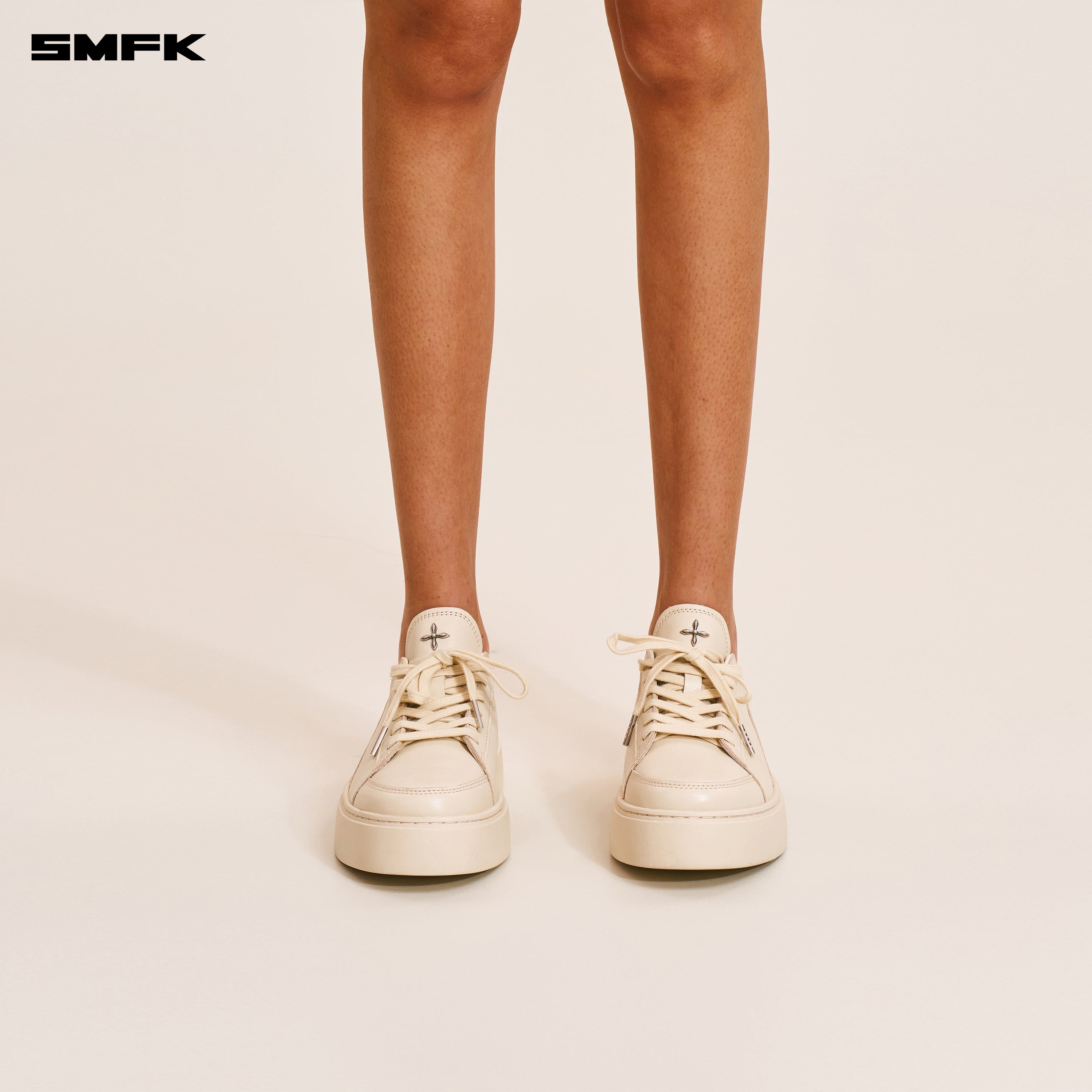 COMPASS ORIGIN  LEATHER SNEAKER LOW SNOW MOUNTAIN WHITE