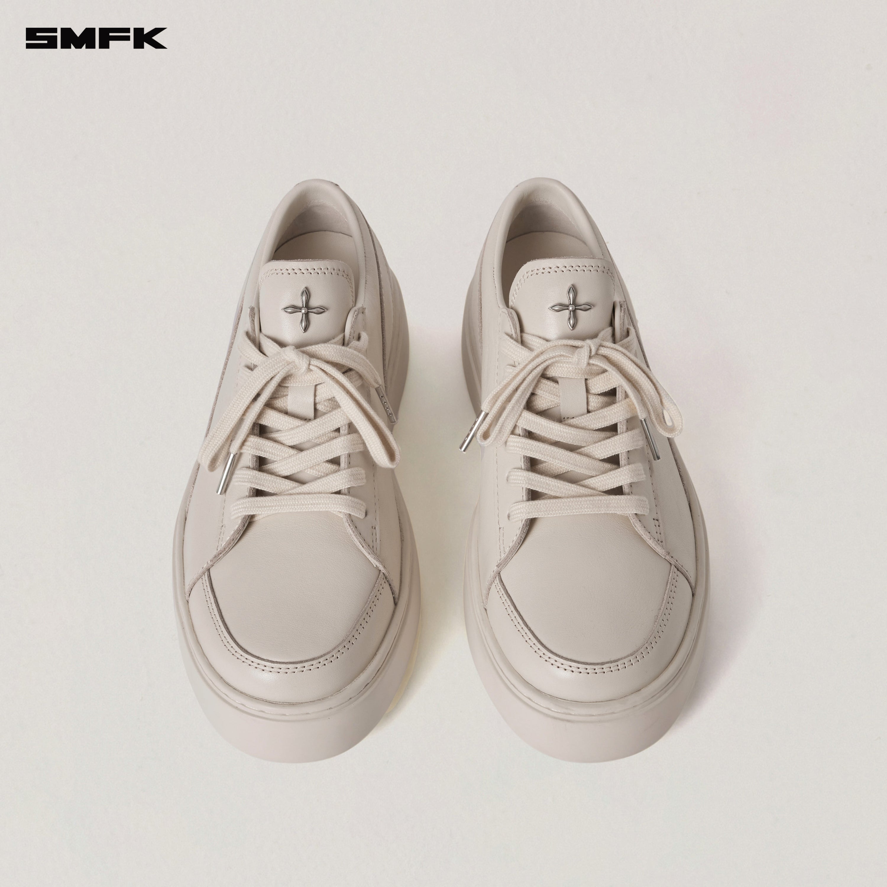 COMPASS ORIGIN  LEATHER SNEAKER LOW SNOW MOUNTAIN WHITE