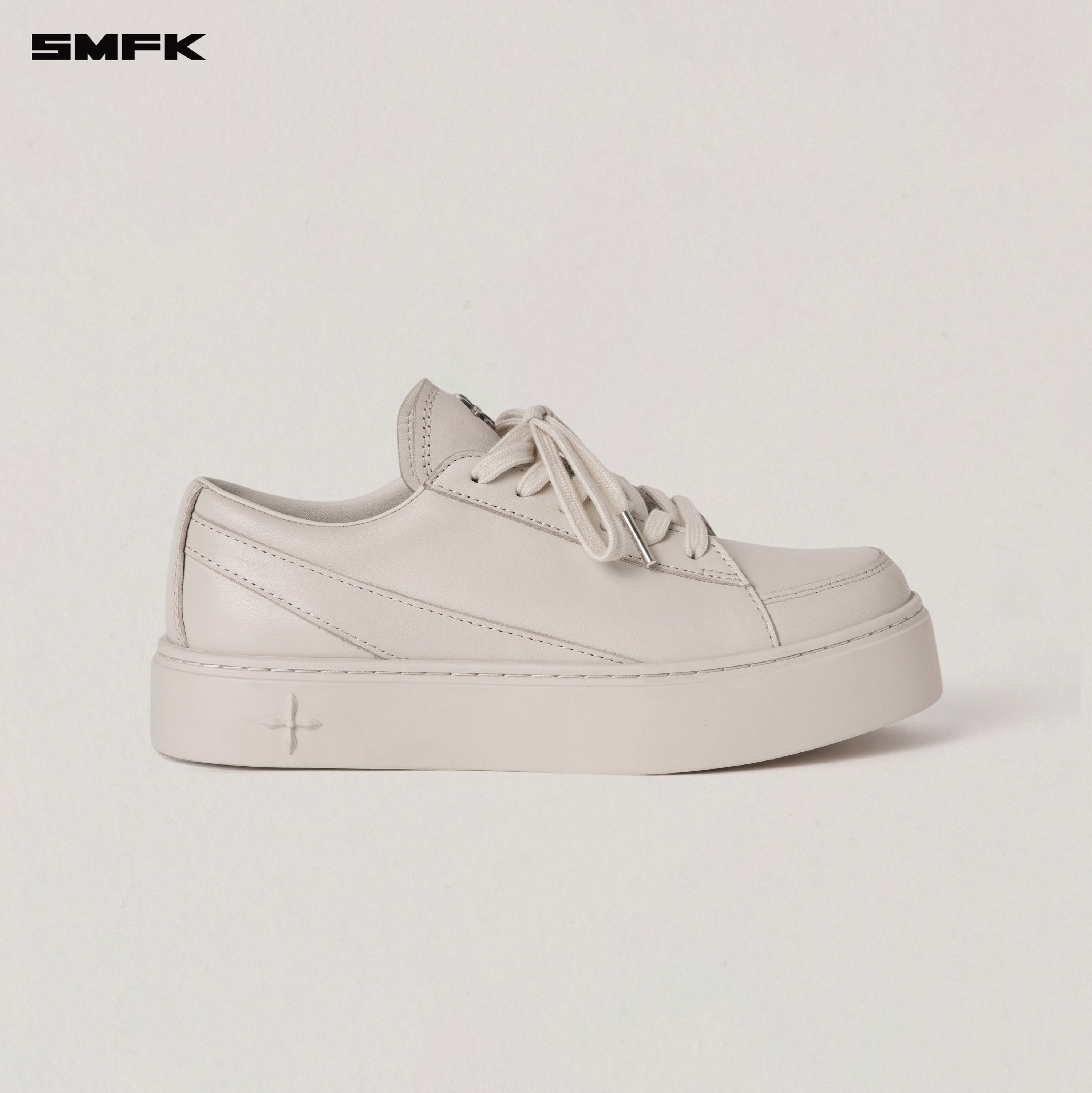 COMPASS ORIGIN  LEATHER SNEAKER LOW SNOW MOUNTAIN WHITE