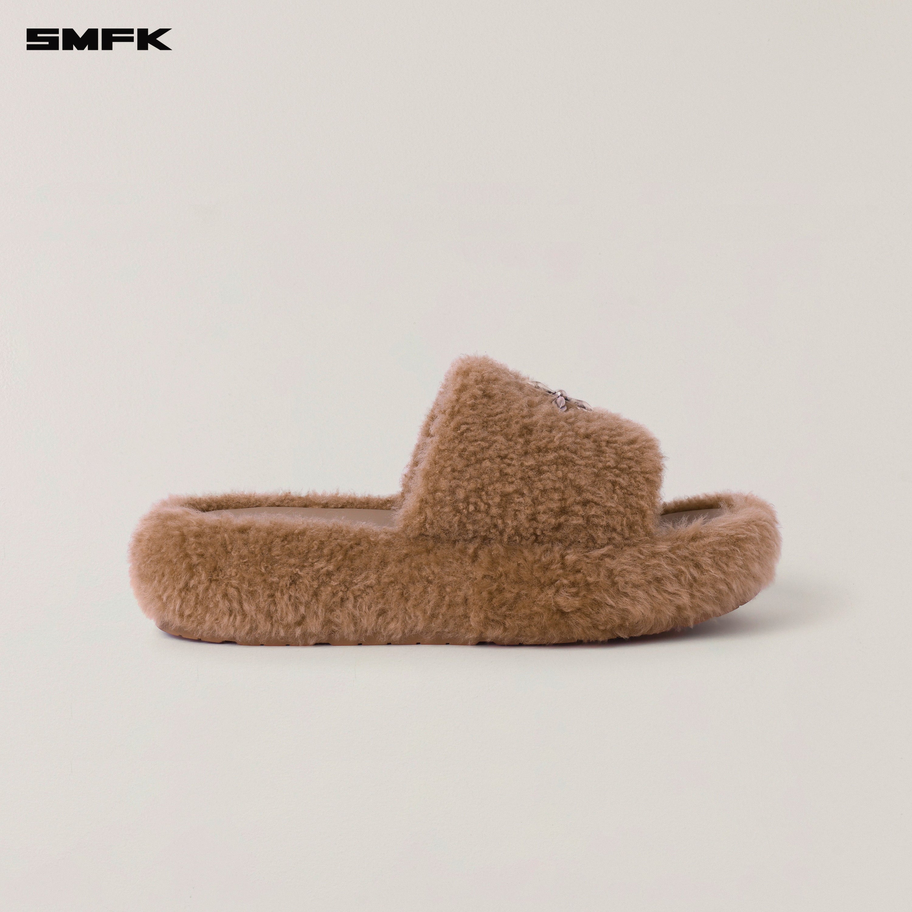 COMPASS MODE WOOL SHEARLING SLIPPER TAN