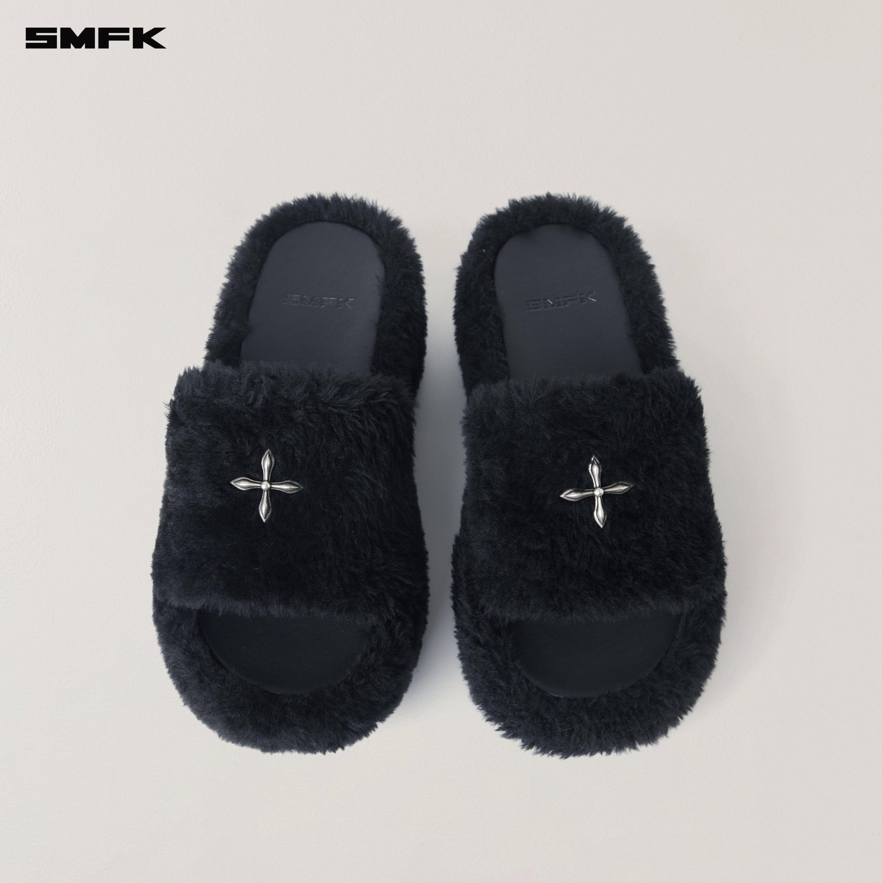 COMPASS MODE WOOL SHEARLING UNITY  SLIPPER/HIGH WILD BLACK