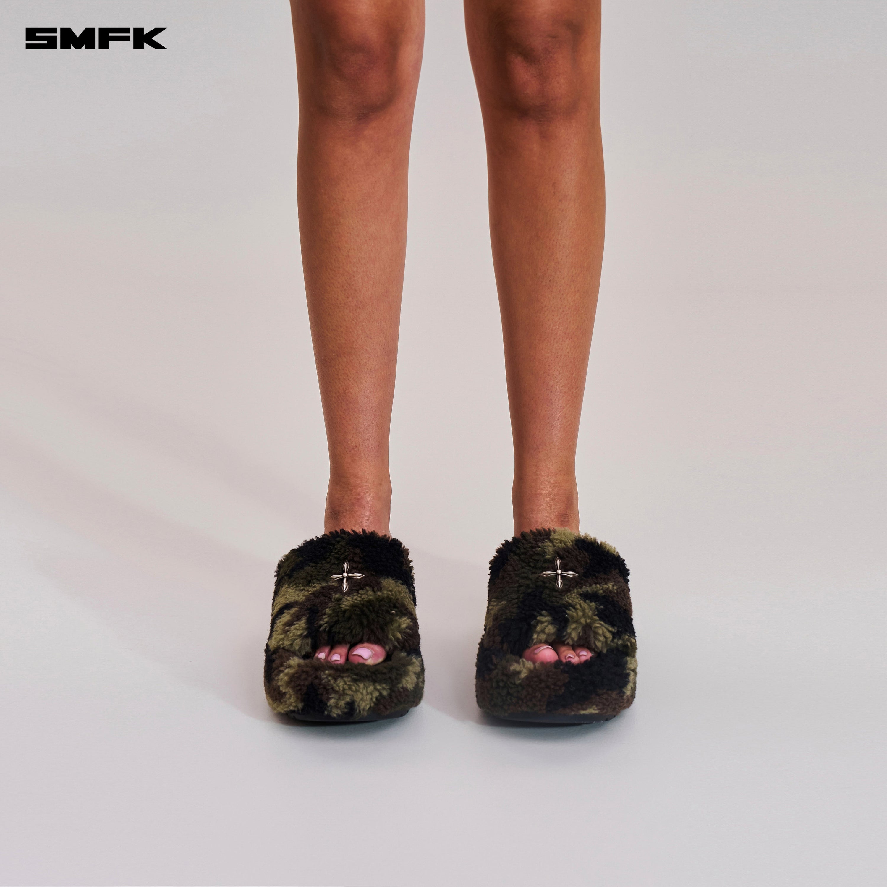 COMPASS MODE WOOL SHEARLING UNITY SLIPPER/HIGH ARMY GREEN CAMOUFLAGE