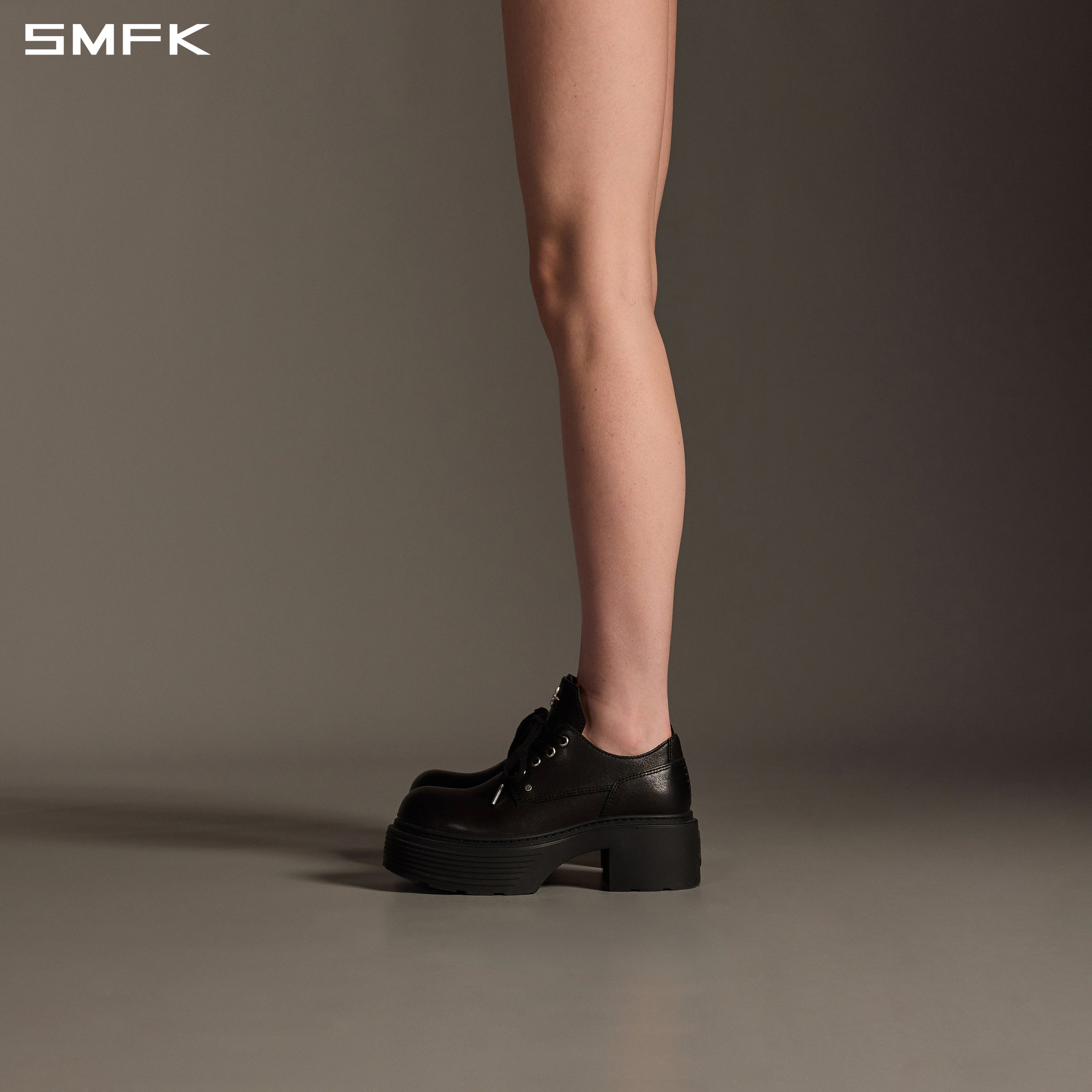 CORE LEATHER DERBY/THICK WILD BLACK