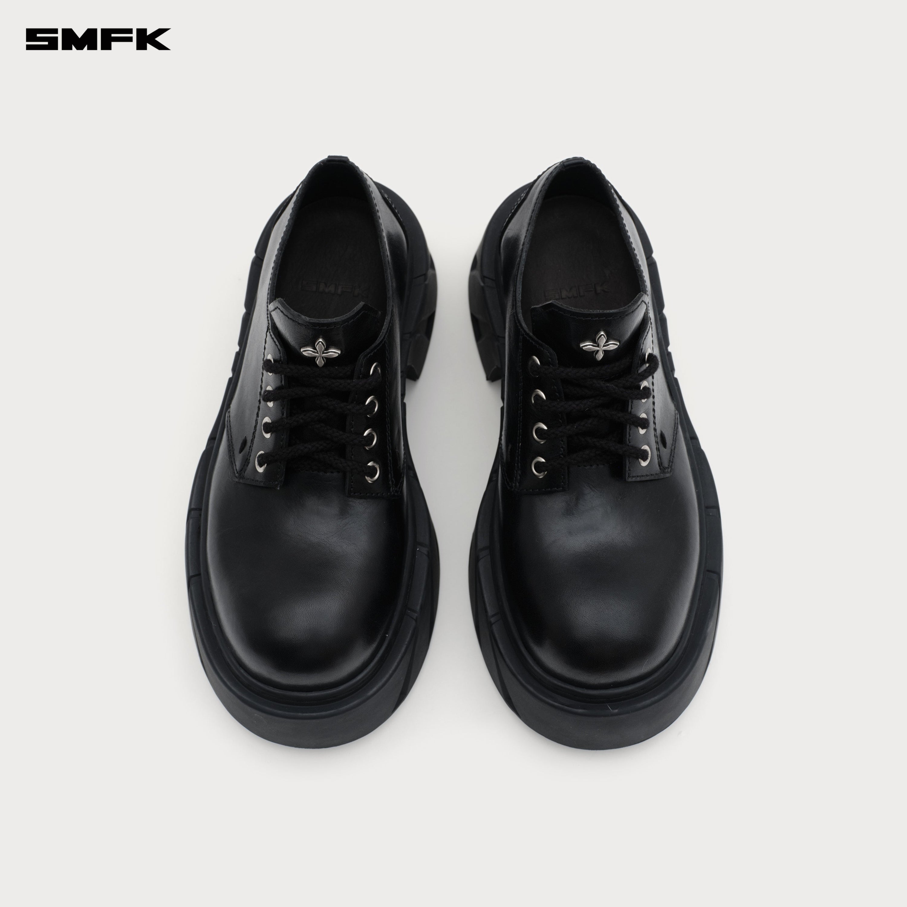 Future Mirage High Heeled Leather Derbies Wild Black