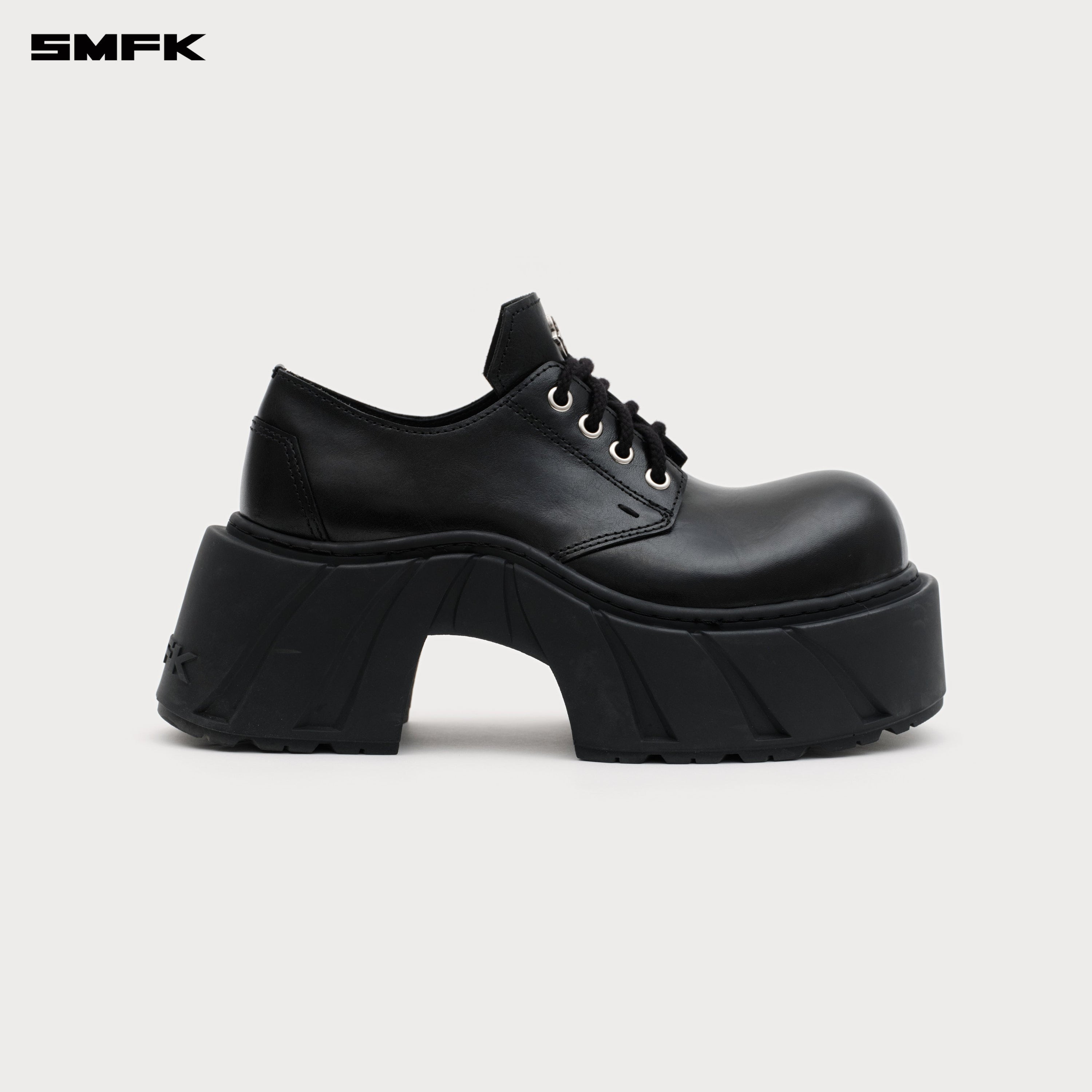 Future Mirage High Heeled Leather Derbies Wild Black