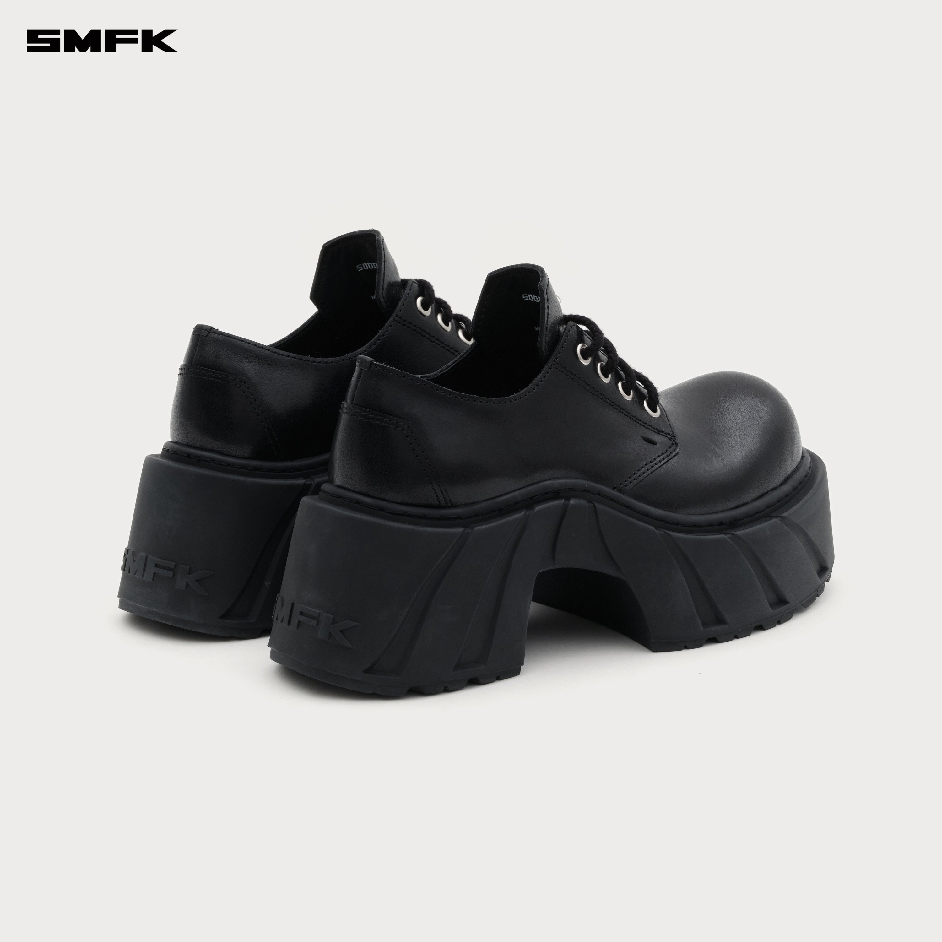 Future Mirage High Heeled Leather Derbies Wild Black
