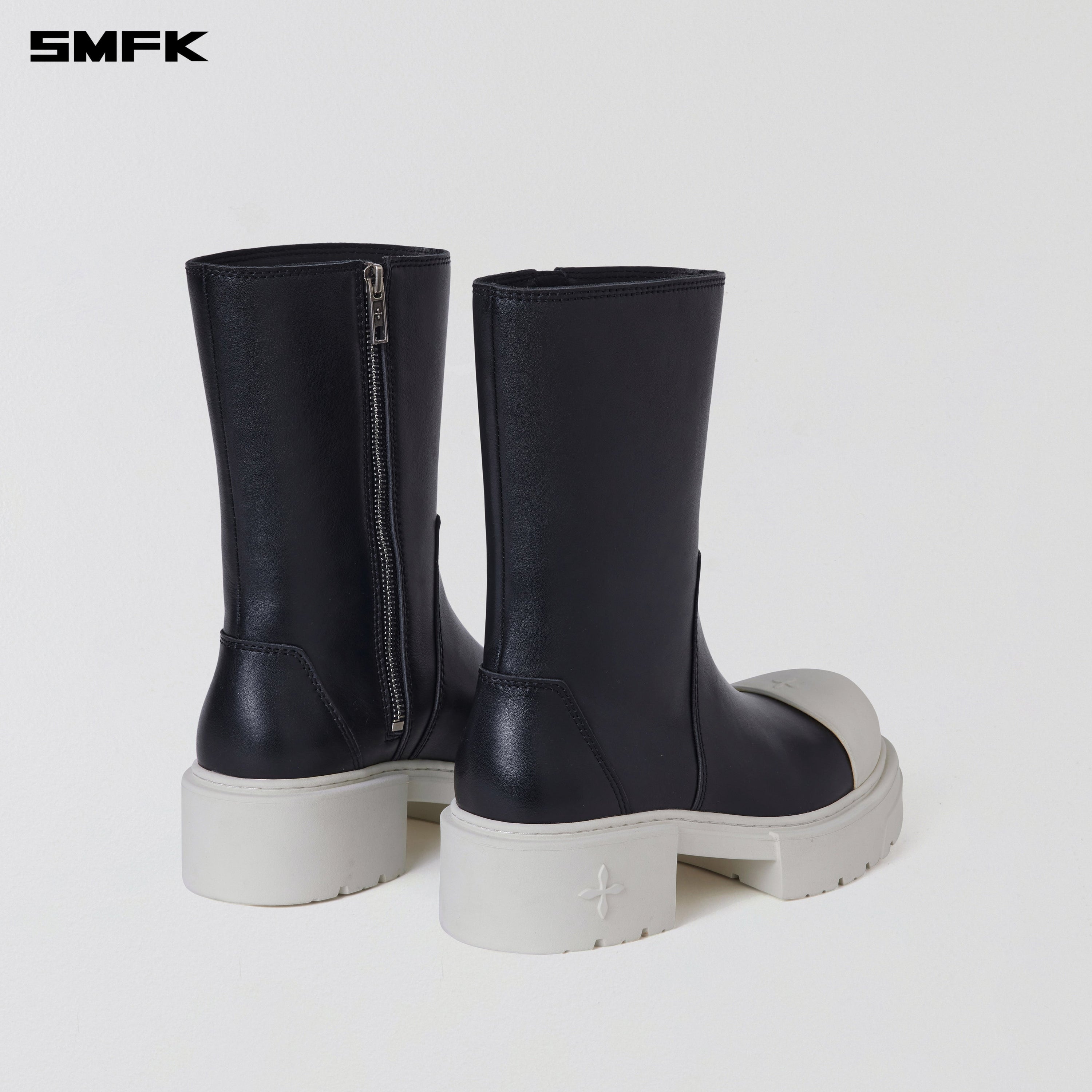 COMPASS KICK BOOTS/LEATHER BLACK WHITE