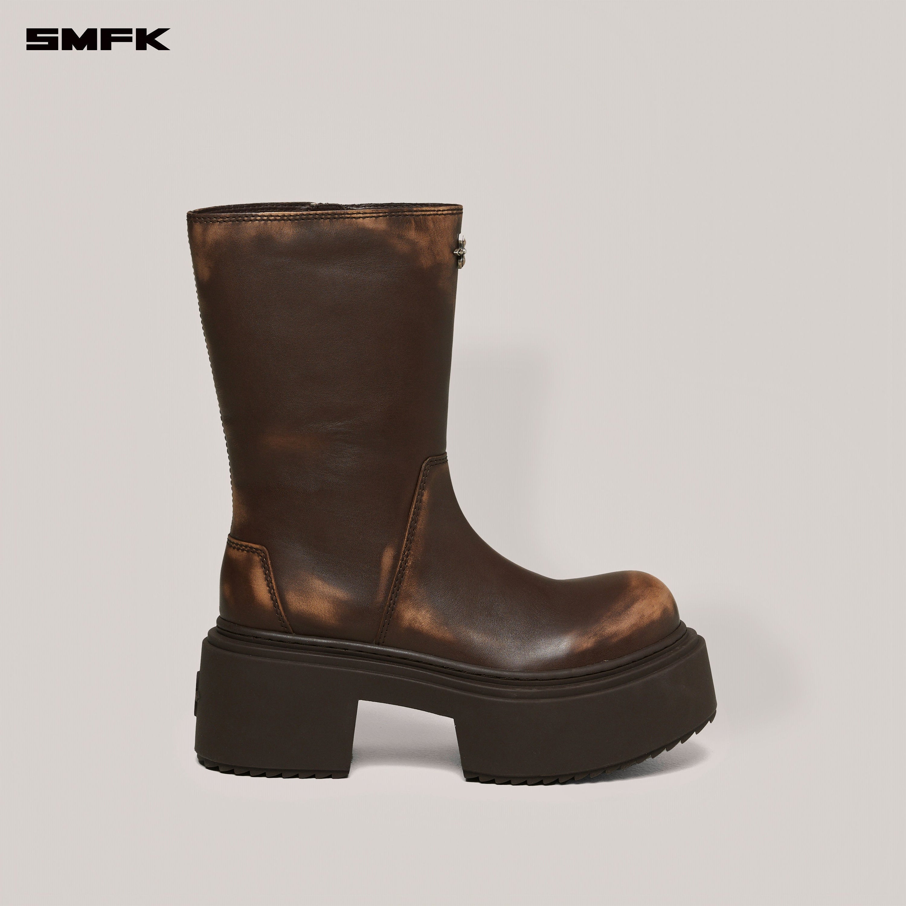 COMPASS MODE LEATHER RIDING BOOTS PATINA WILD HORSE BROWN PATINA