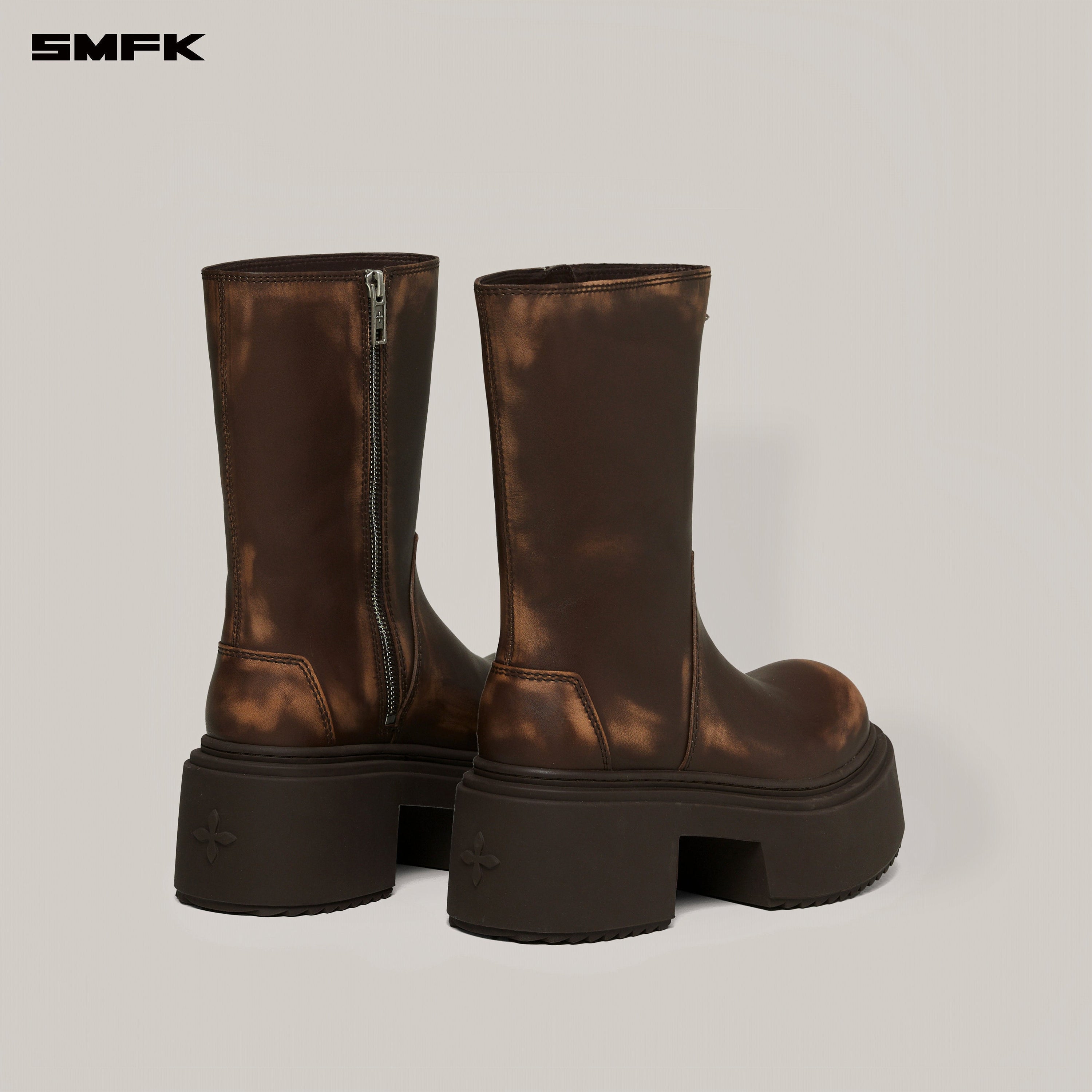 COMPASS MODE LEATHER RIDING BOOTS PATINA WILD HORSE BROWN PATINA
