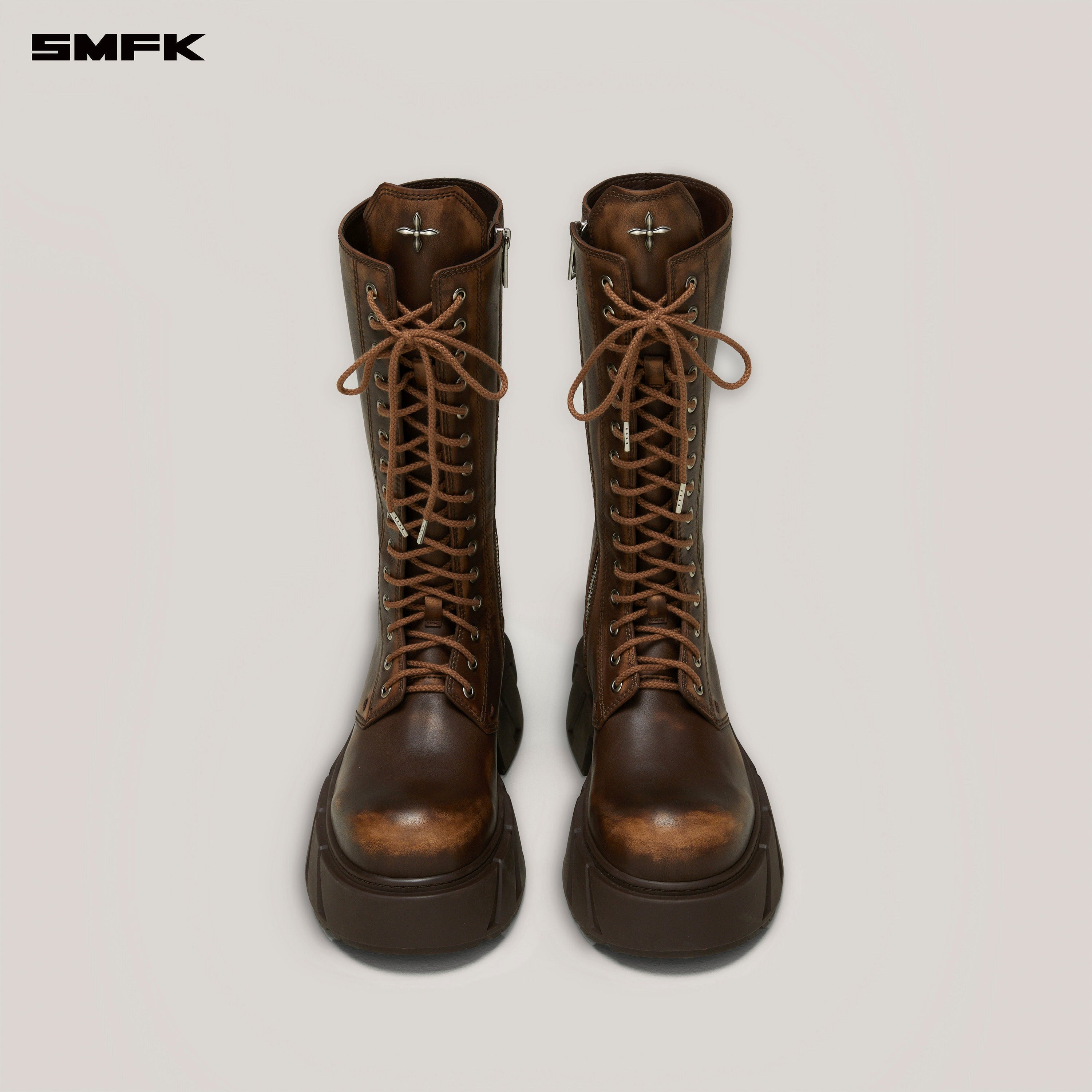 FUTURE MIRAGE LEATHER RIDER HIGH BOOTS PATINA WILD HORSE BROWN PATINA