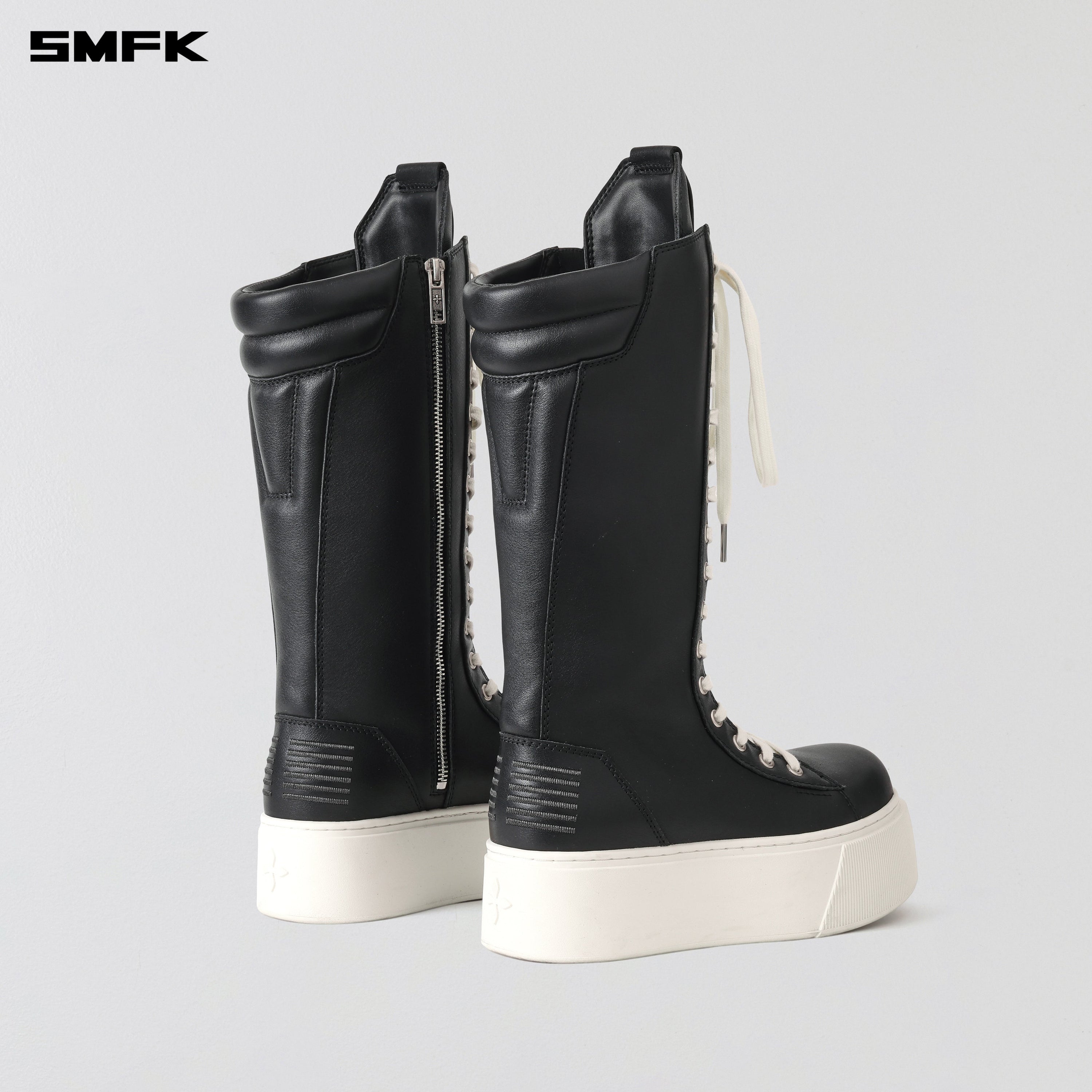 RUSH BOXING HIGH BOOTS BLACK WHITE