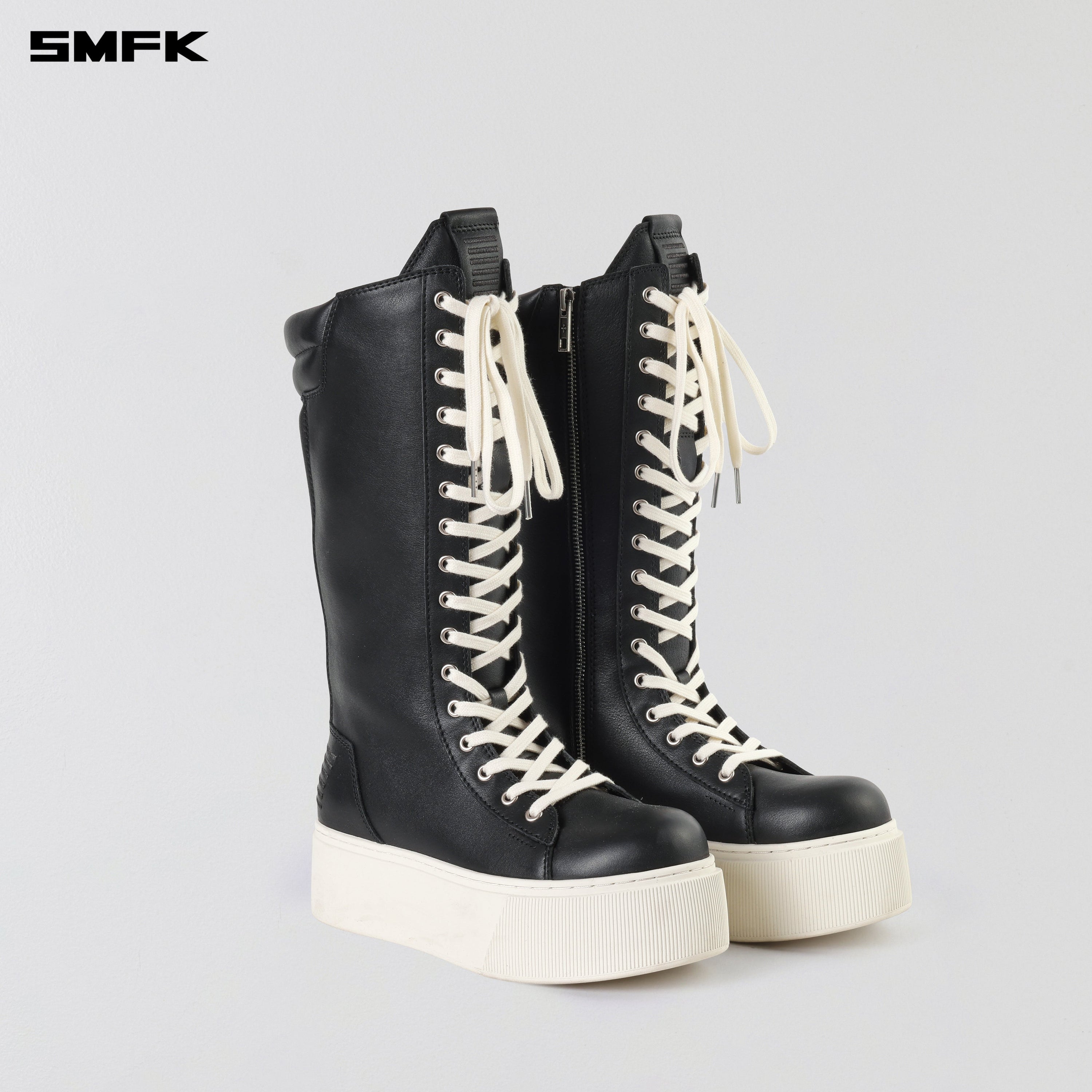 RUSH BOXING HIGH BOOTS BLACK WHITE