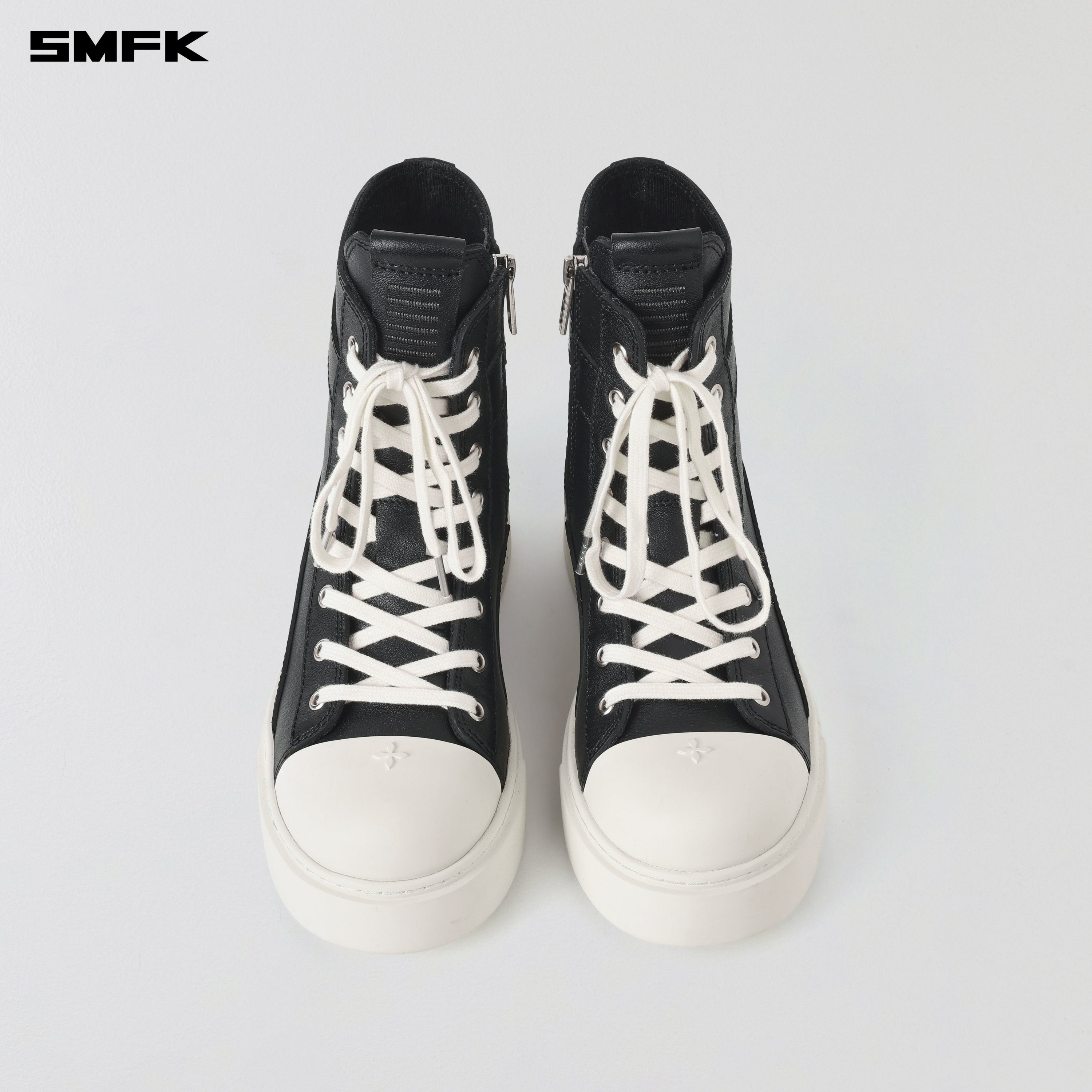 ROVE MID LEATHER SNEAKER/COW LEATHER BLACK WHITE