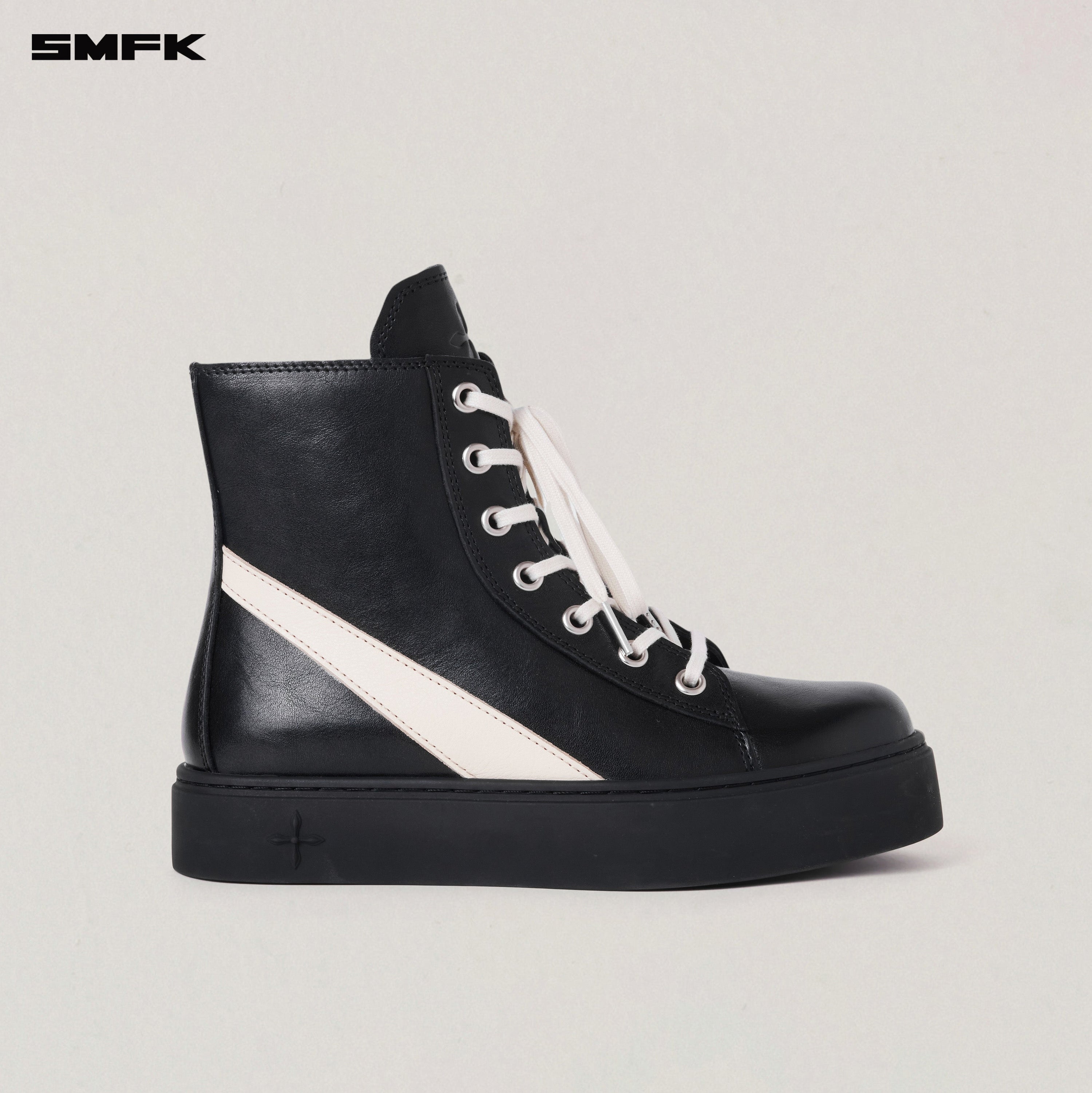 COMPASS ORIGIN  LEATHER SNEAKER HIGH WILD BLACK