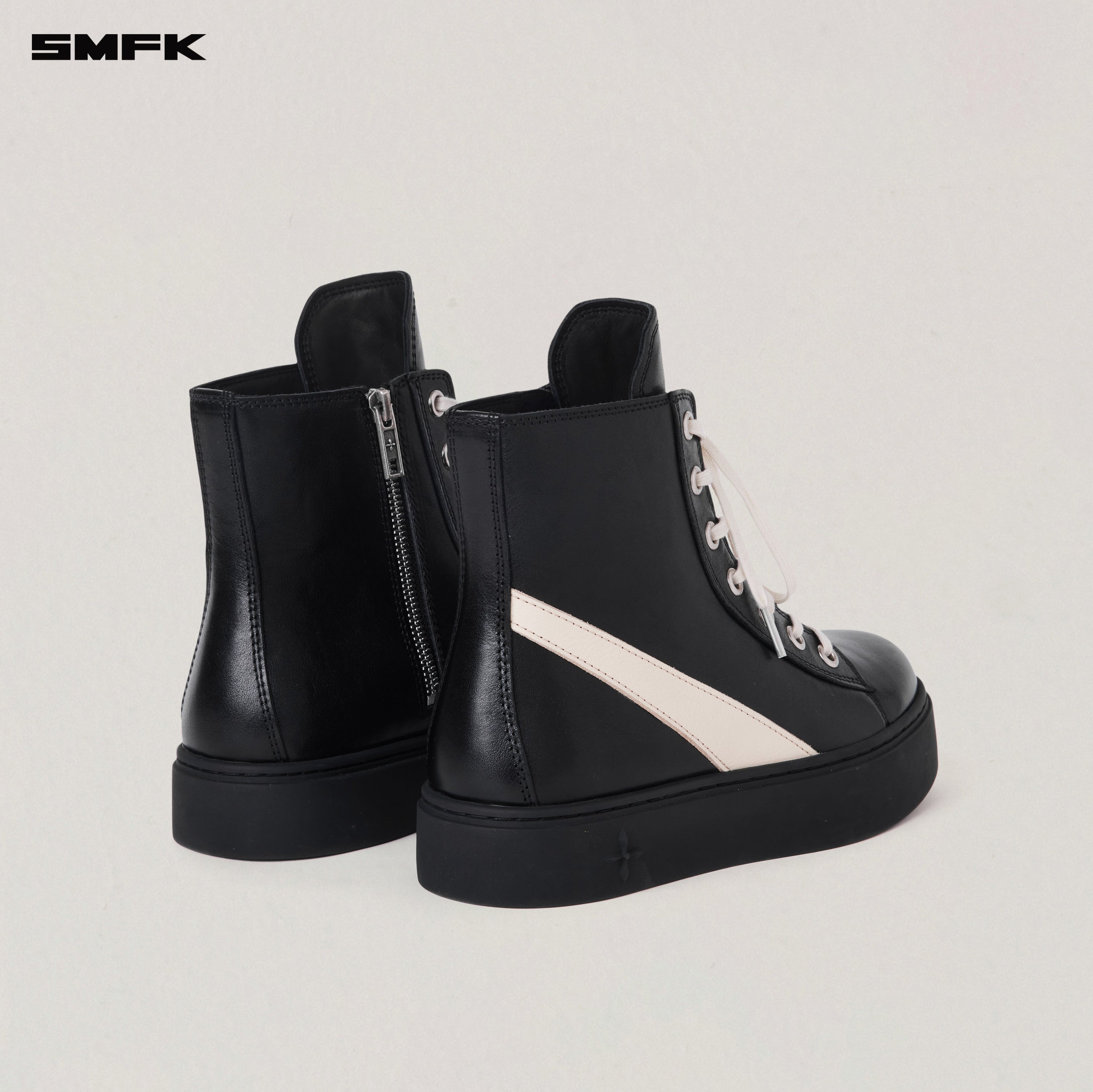 COMPASS ORIGIN  LEATHER SNEAKER HIGH WILD BLACK