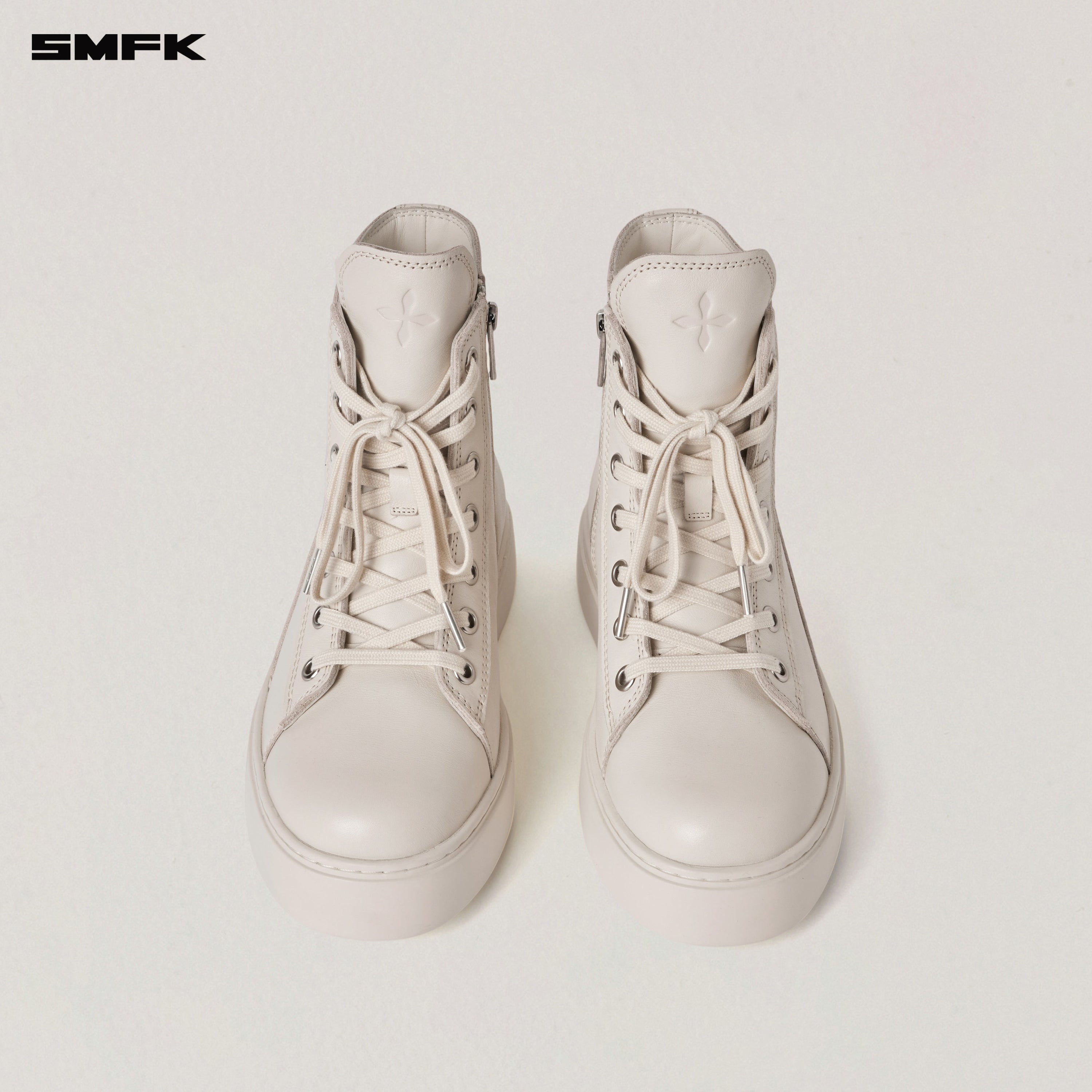 COMPASS ORIGIN  LEATHER SNEAKER HIGH SNOW MOUNTAIN WHITE