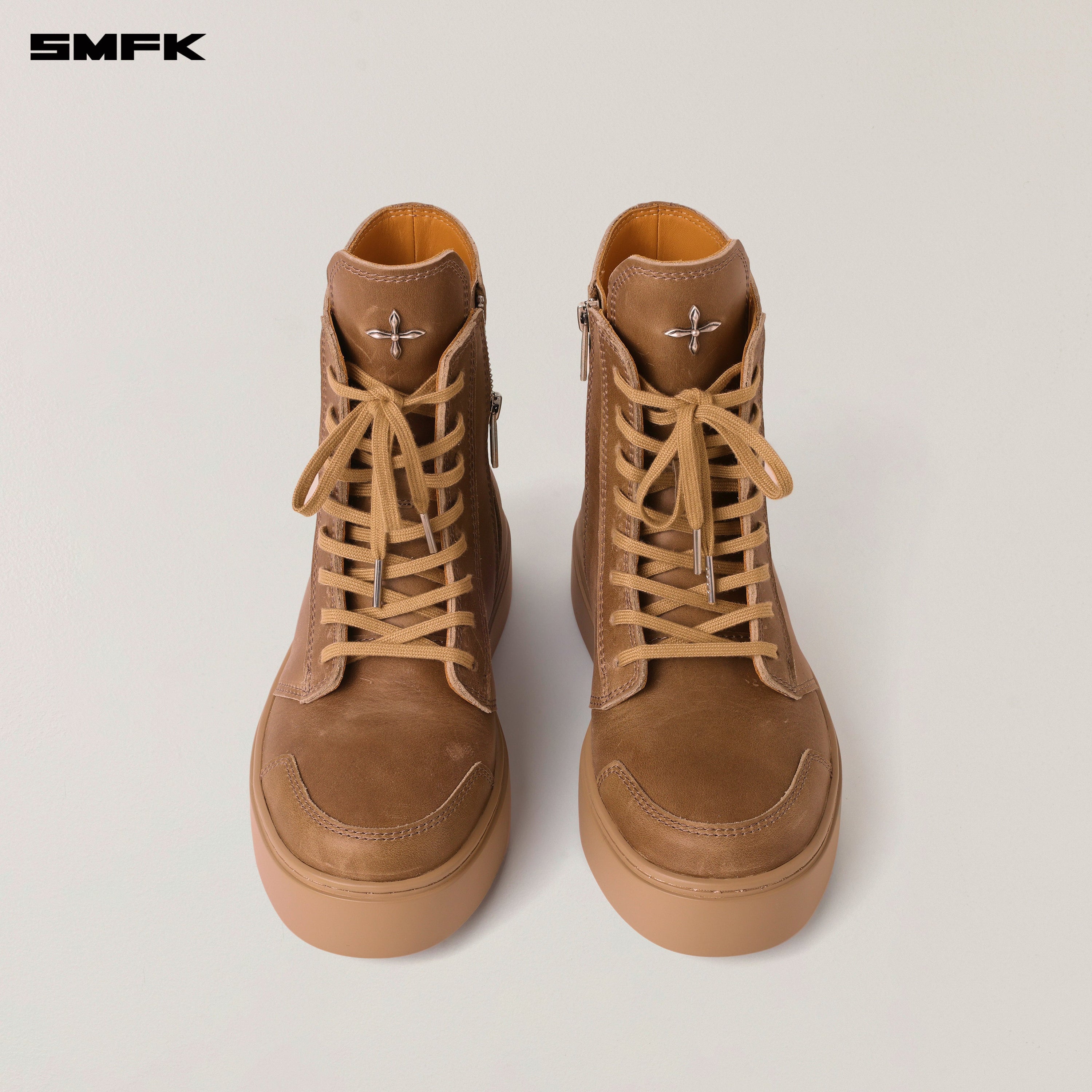 COMPASS RUSH LEATHER SNEAKER/HIGH WILD HORSE BROWN