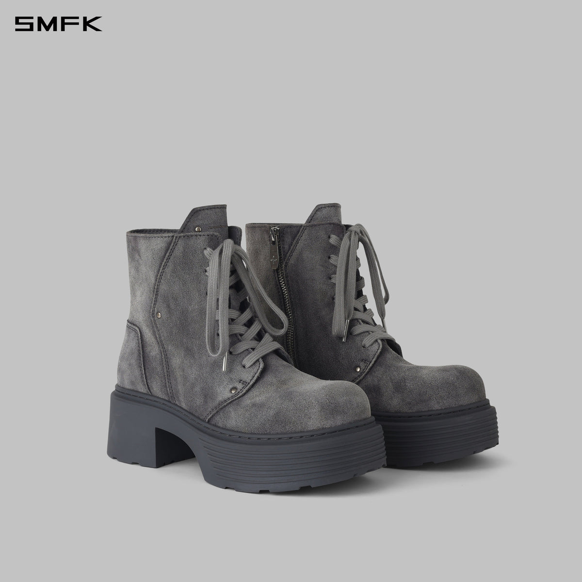 CORE LEATHER MOTORCYCLE BOOTS/THICK/W DUSTY GREY