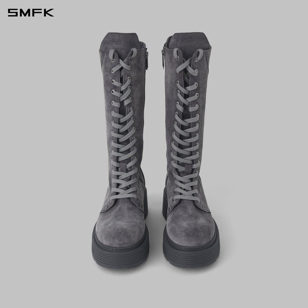 CORE LEATHER HIGH-TOP MOTORCYCLE BOOTS/THICK/W DUSTY GREY