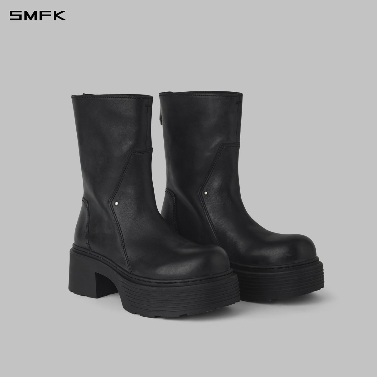 CORE LEATHER MID-CALF BOOTS/THICK/W WILD BLACK