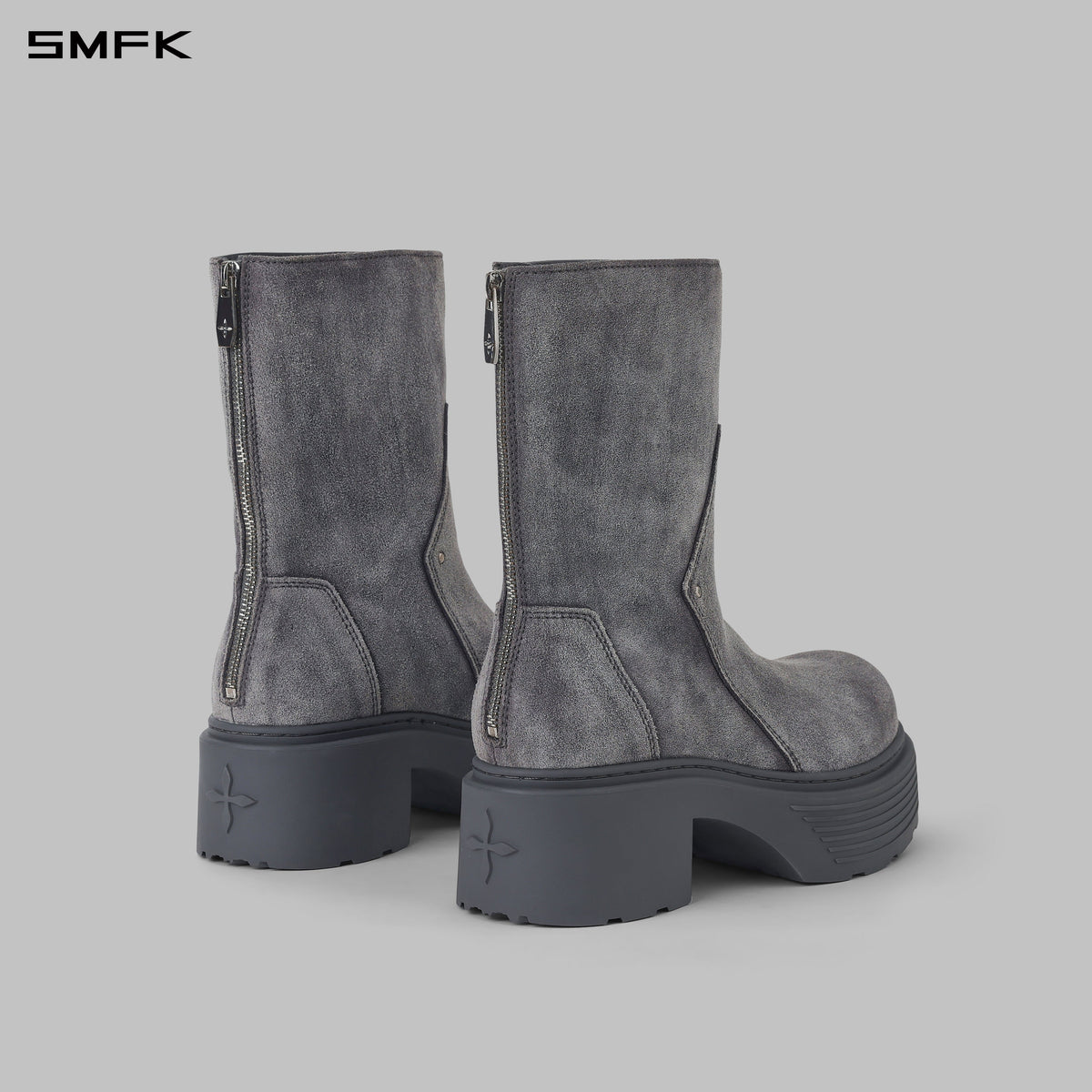 CORE LEATHER MID-CALF BOOTS/THICK/W DUSTY GREY