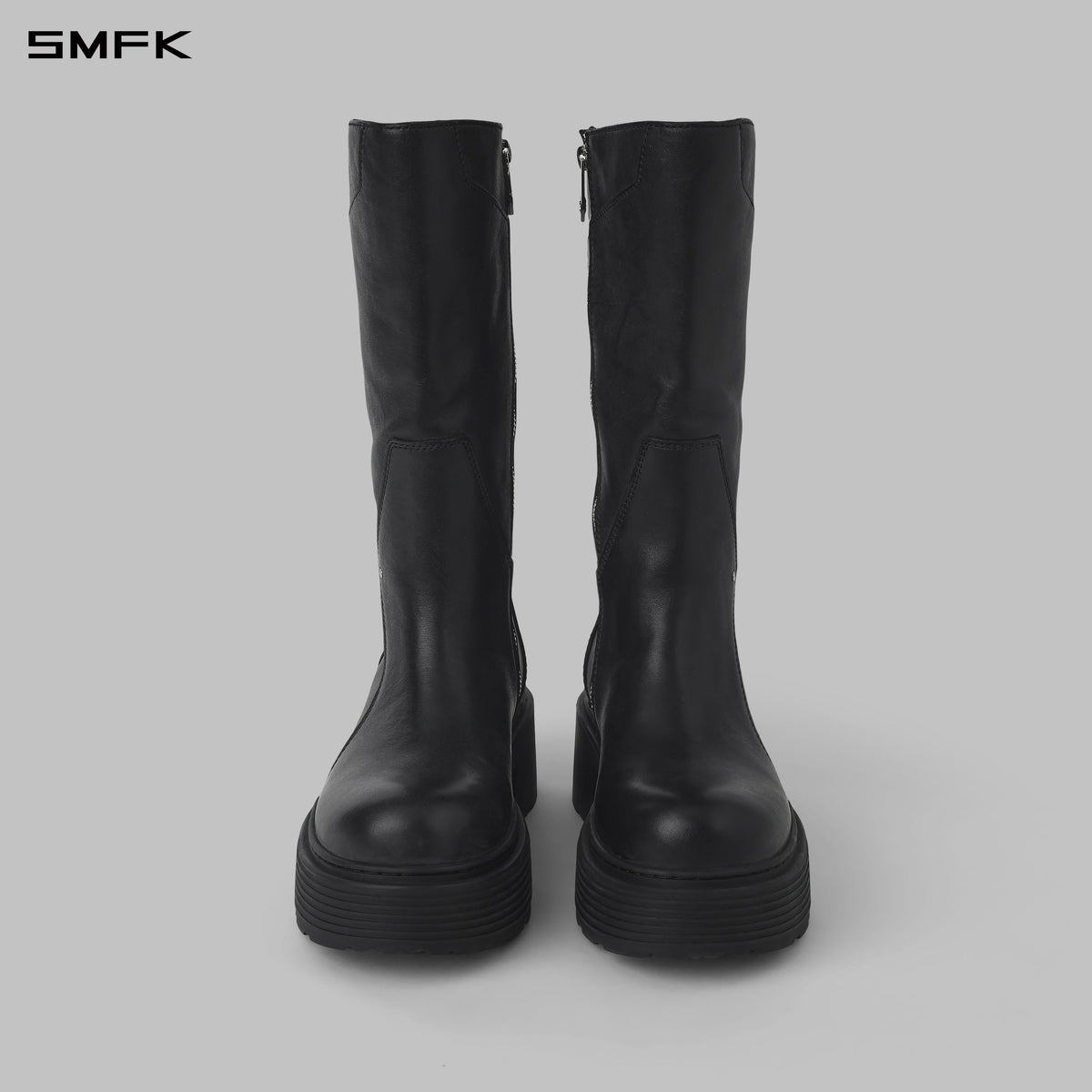 CORE LEATHER  HIGH-TOP BOOTS/THICK/W WILD BLACK