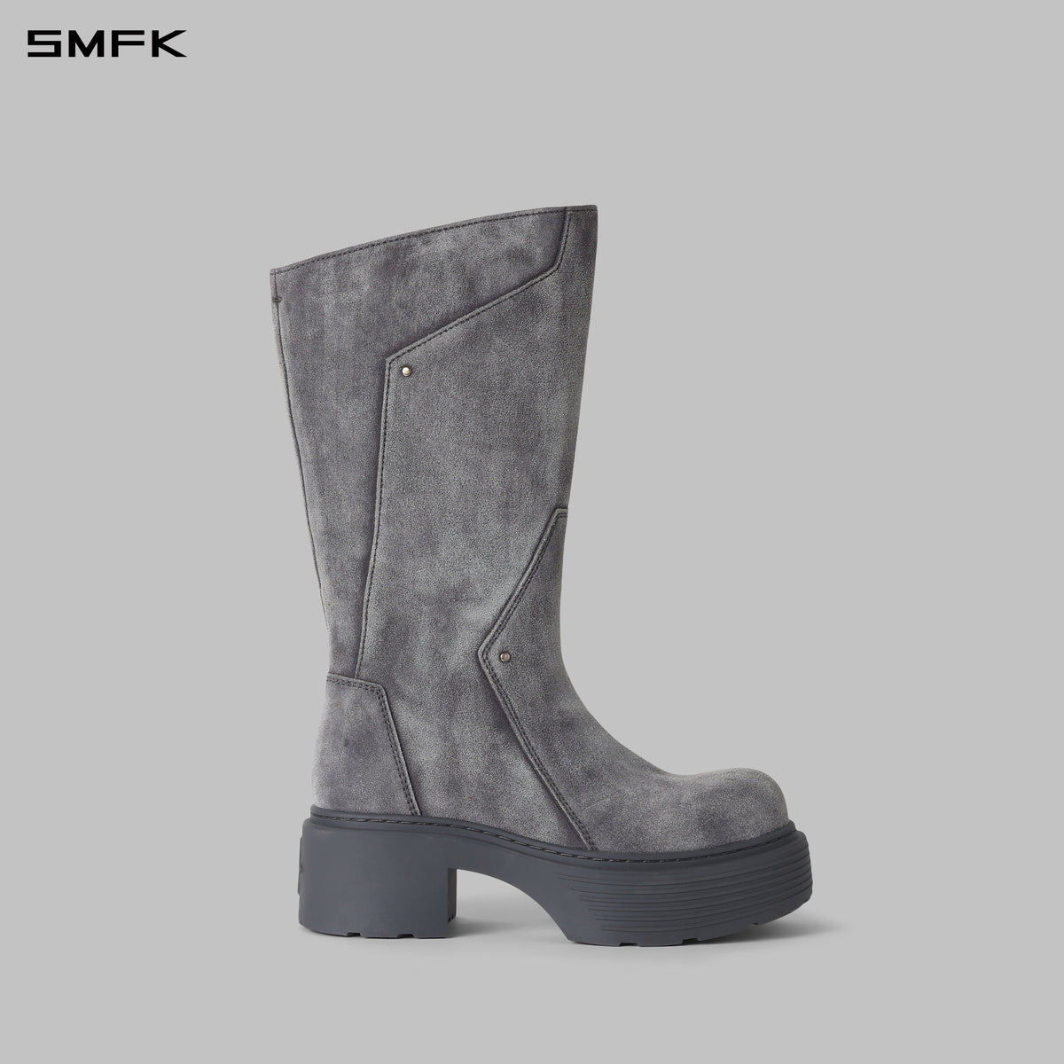 CORE LEATHER  HIGH-TOP BOOTS/THICK/W DUSTY GREY