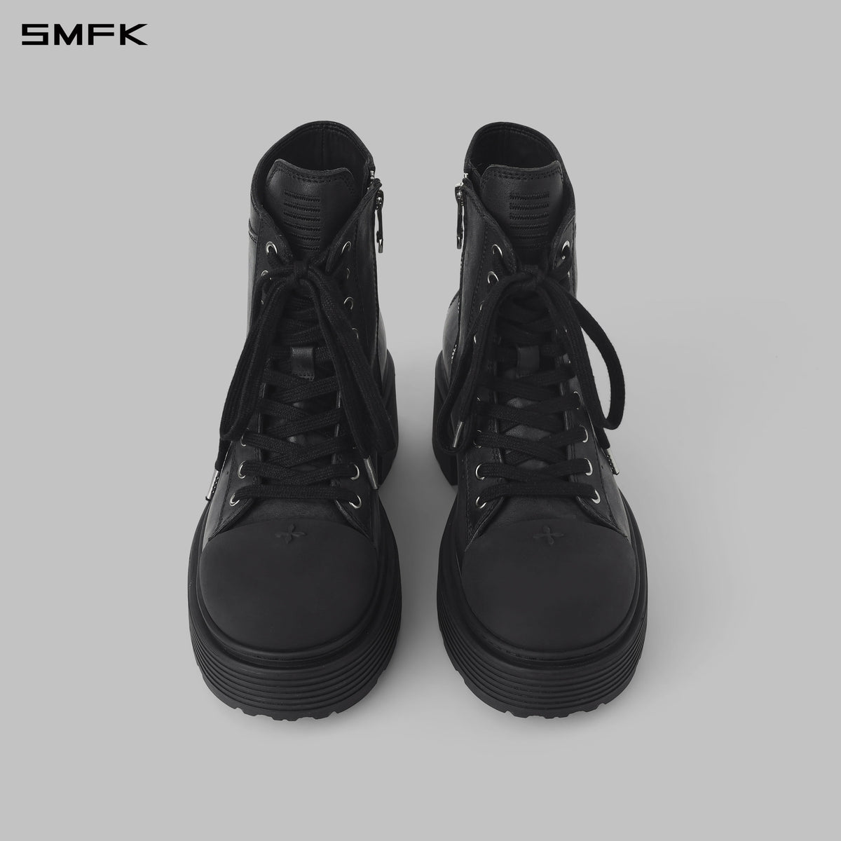 CORE LEATHER HIGH-TOP TRAINER/THICK SOLE/W WILD BLACK