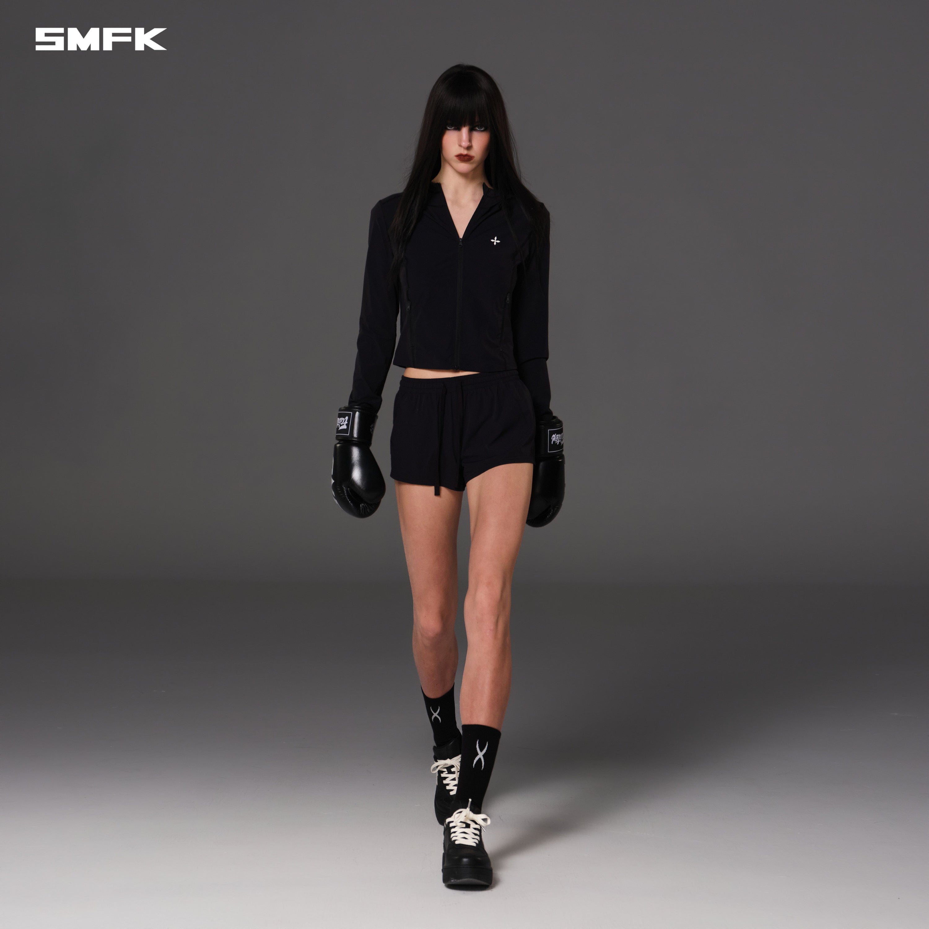 FOCUS OD SLIM HOODIE/E-Nylon WILD BLACK