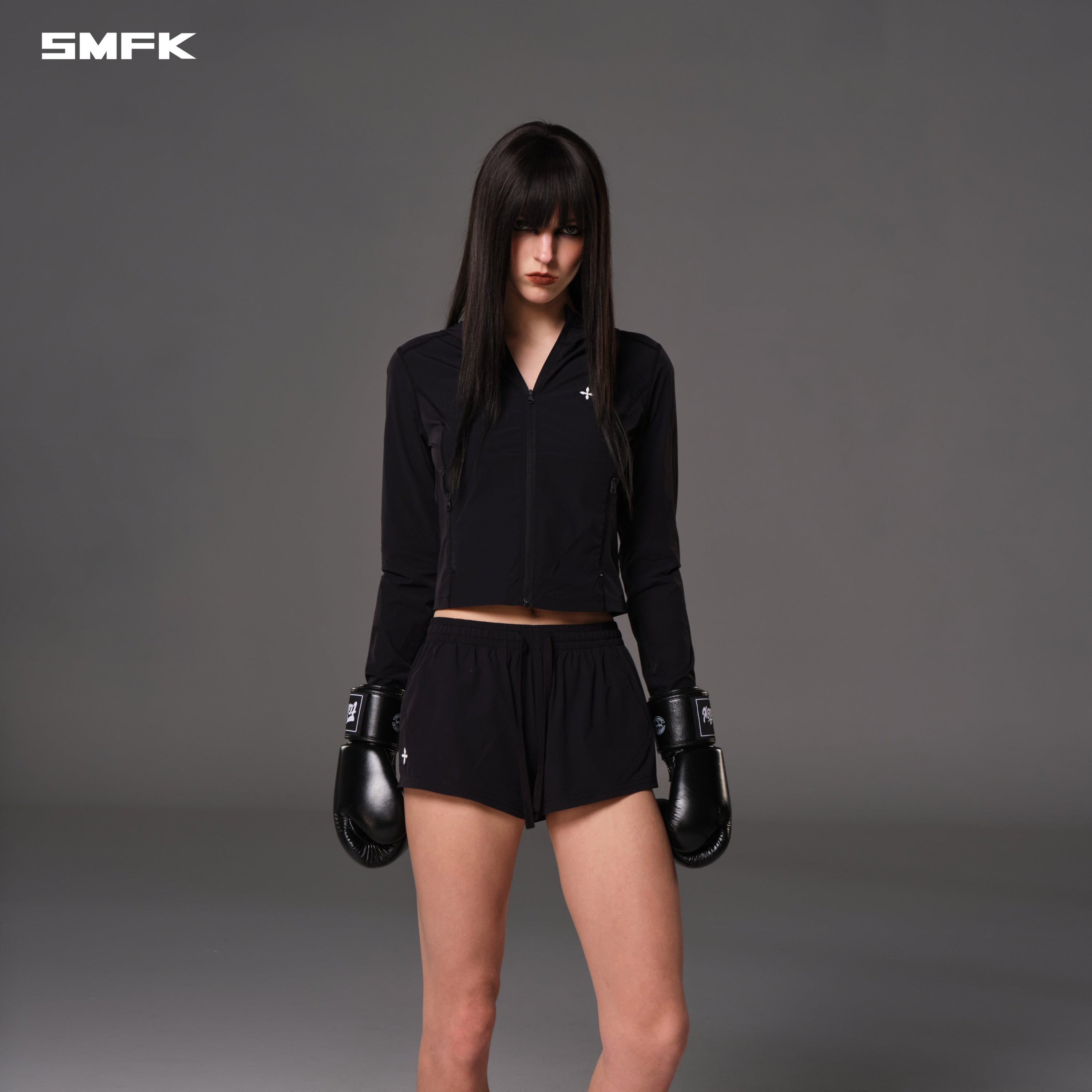 FOCUS OD SLIM HOODIE/E-Nylon WILD BLACK