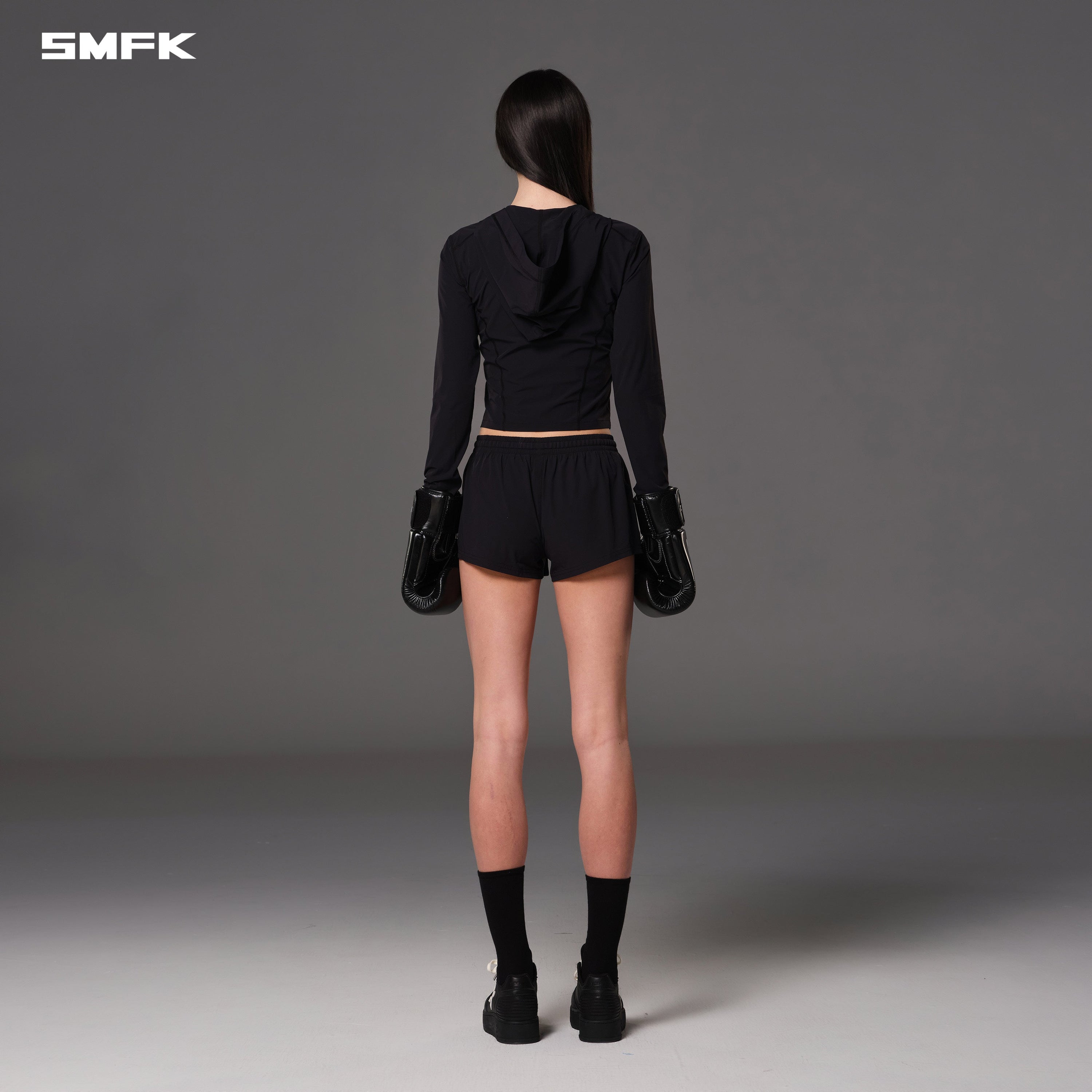 FOCUS OD SLIM HOODIE/E-Nylon WILD BLACK