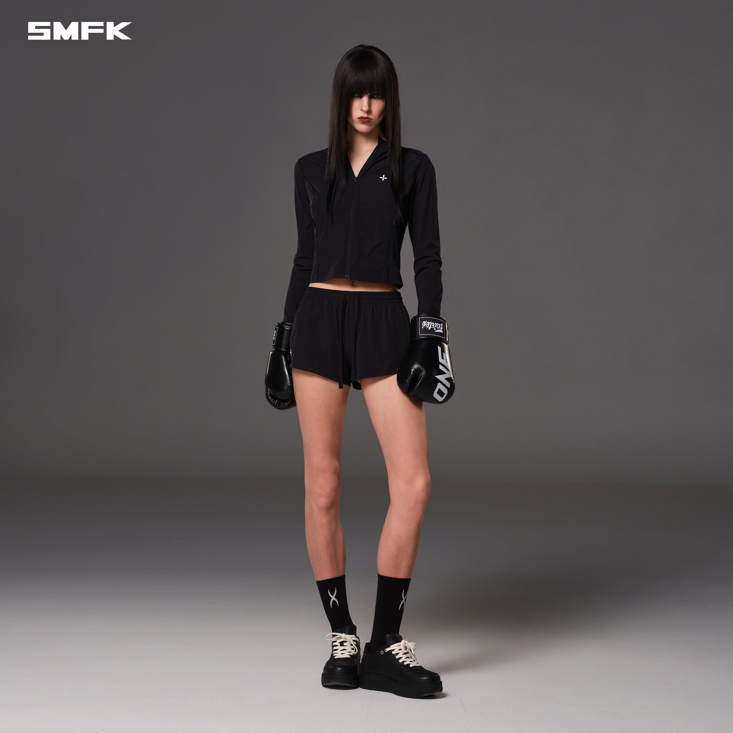 FOCUS OD SLIM HOODIE/E-Nylon WILD BLACK