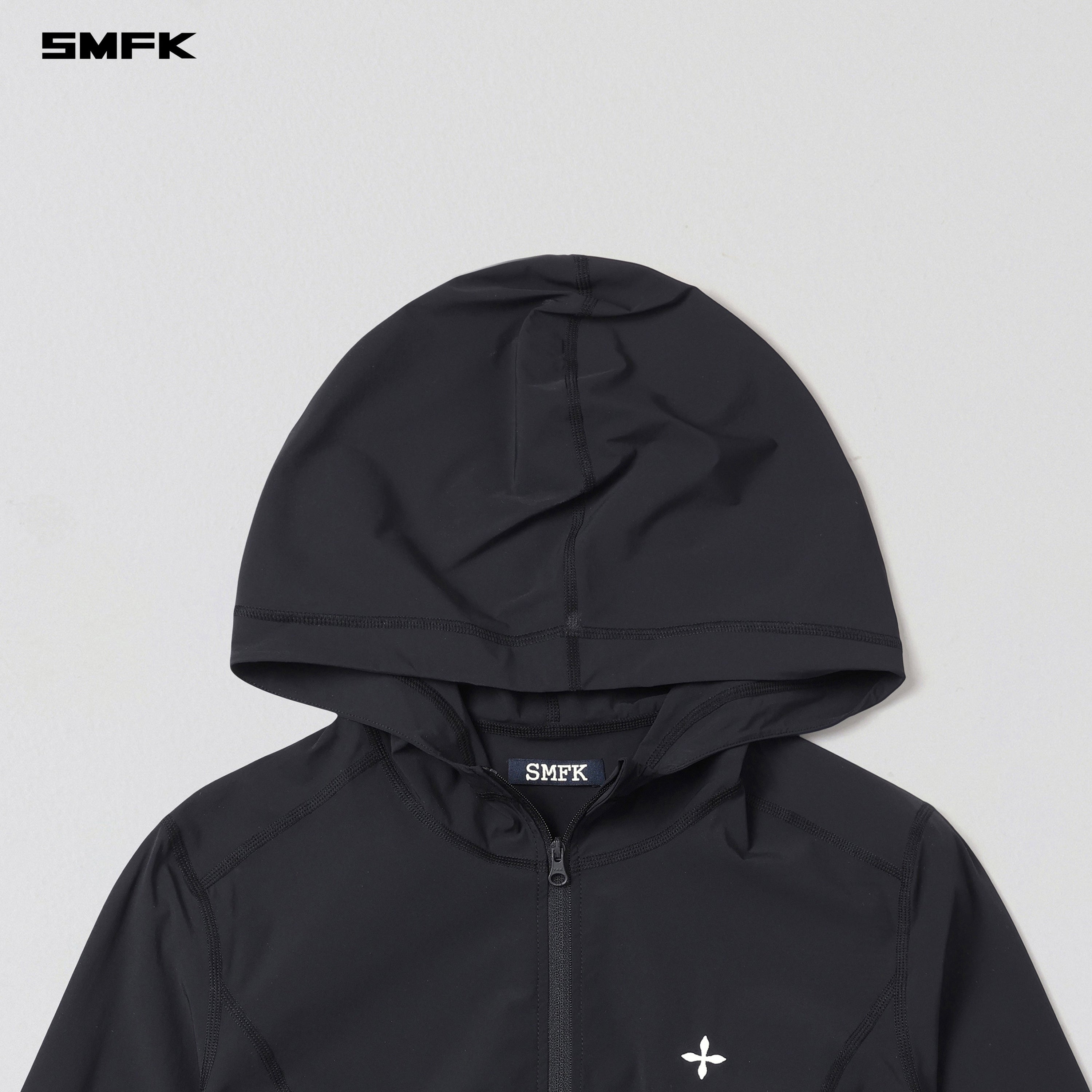 FOCUS OD SLIM HOODIE/E-Nylon WILD BLACK