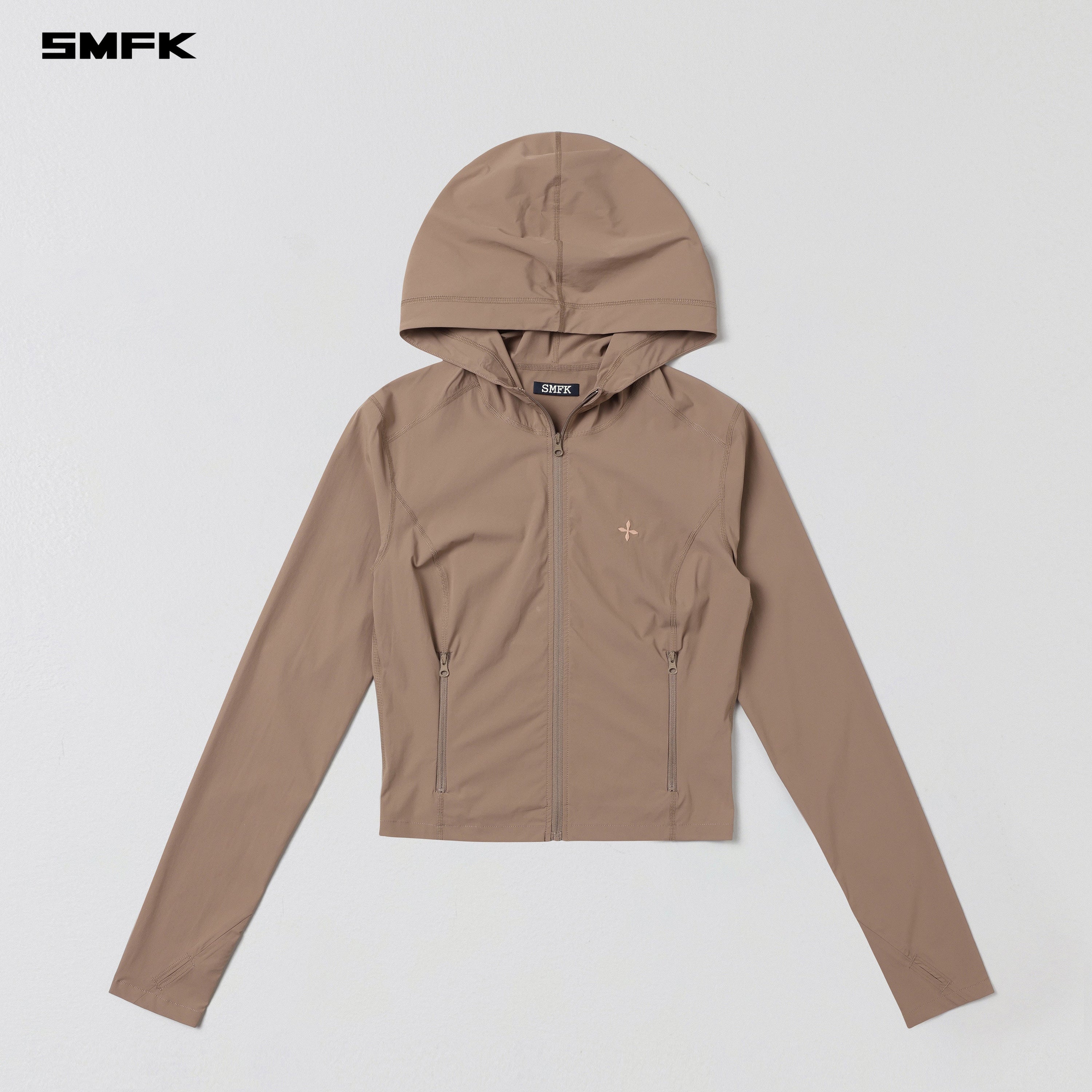 FOCUS OD SLIM HOODIE/E-Nylon WILD BROWN
