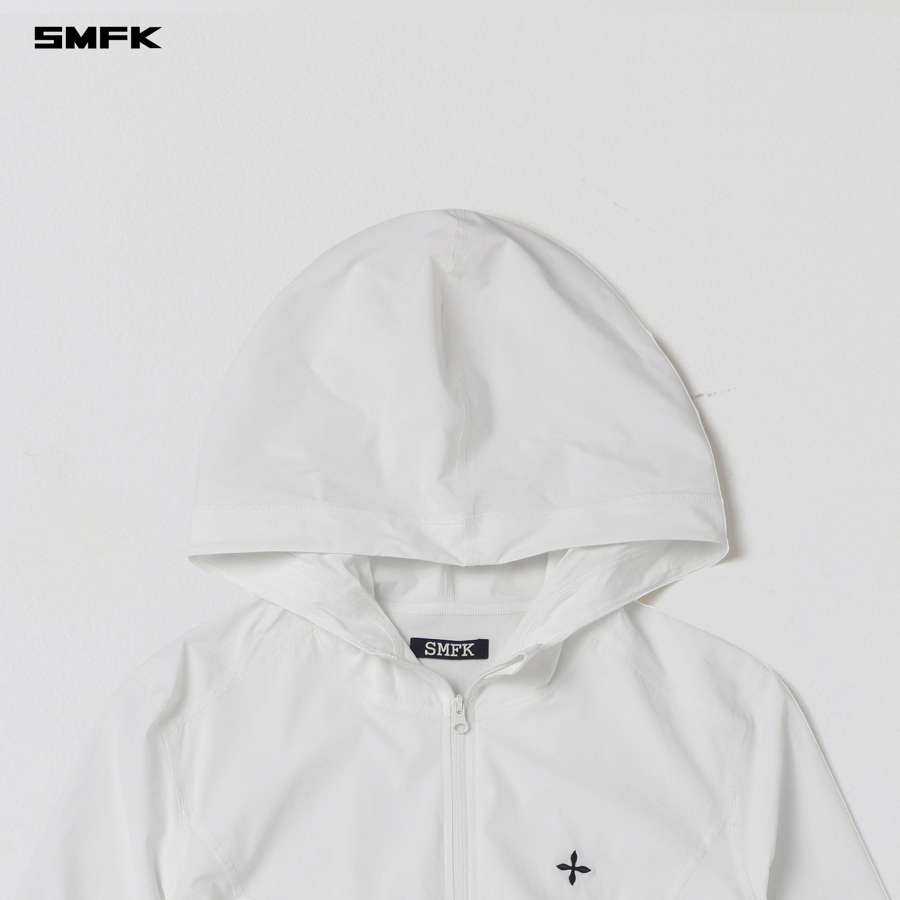 FOCUS OD SLIM HOODIE/E-Nylon CLOUD WHITE