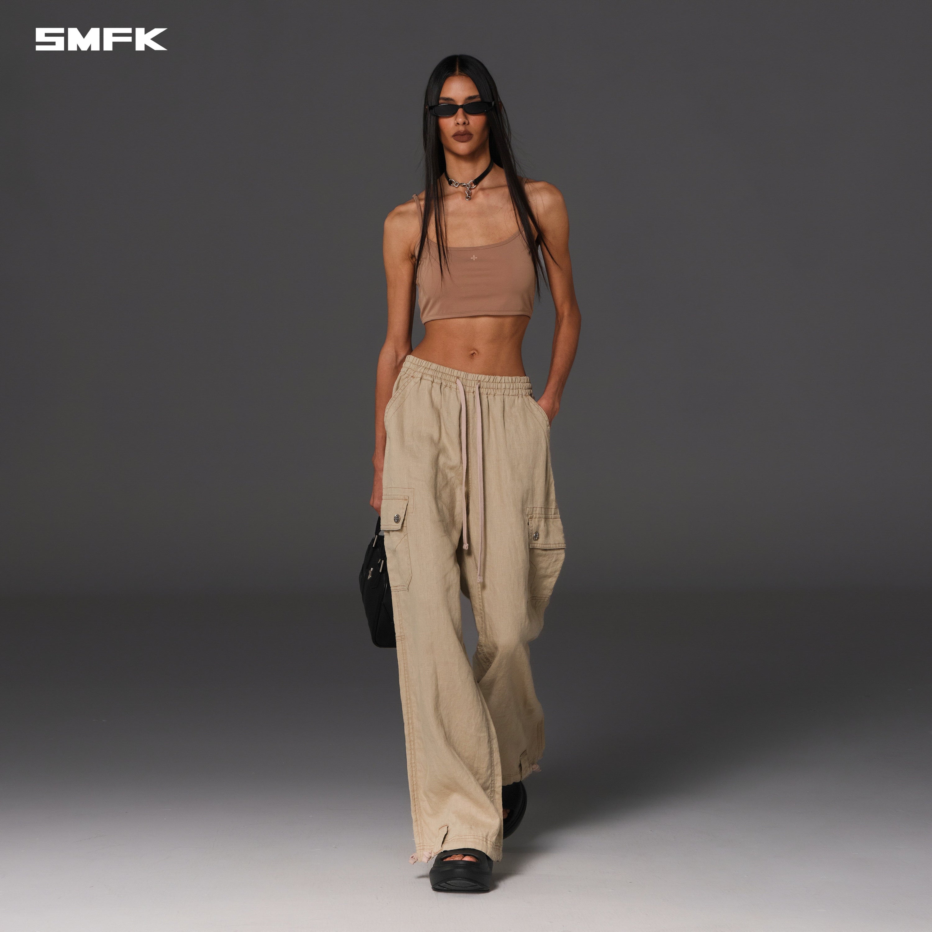 FOCUS GYM SHORT CAMISOLE/Lycra Nylon WILD BROWN