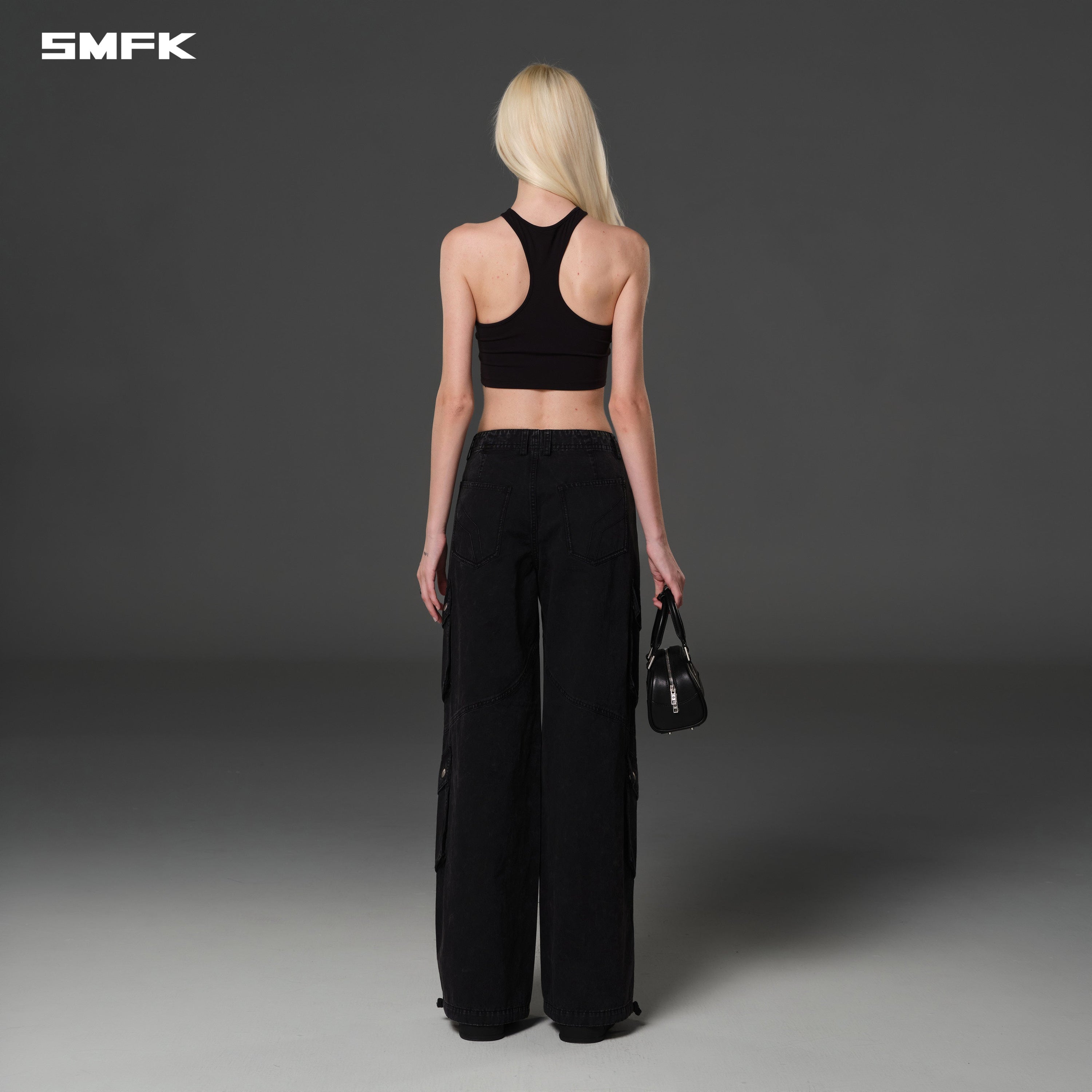 FOCUS GYM X-NECK TANK/Lycra Nylon WILD BLACK