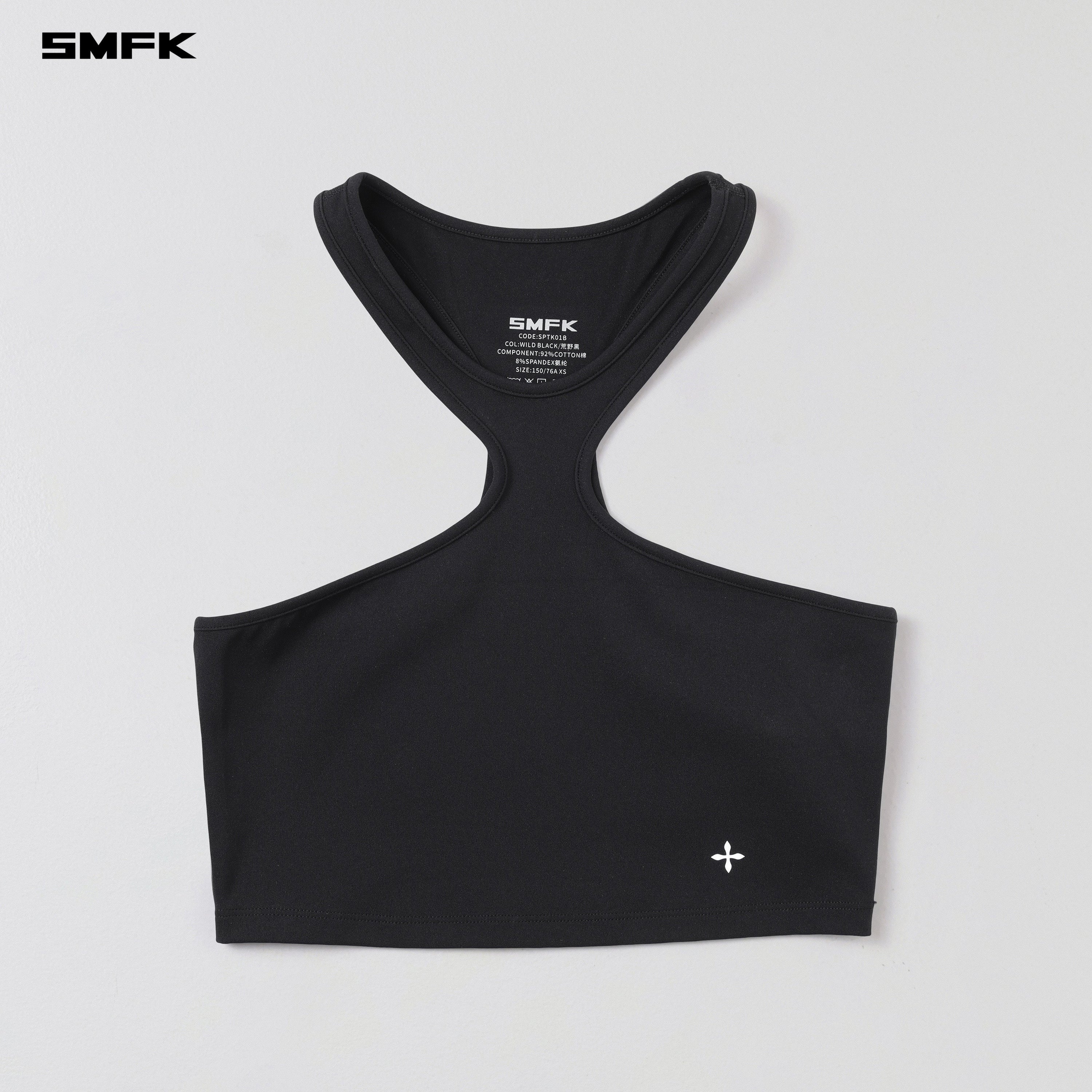 FOCUS GYM X-NECK TANK/Lycra Nylon WILD BLACK
