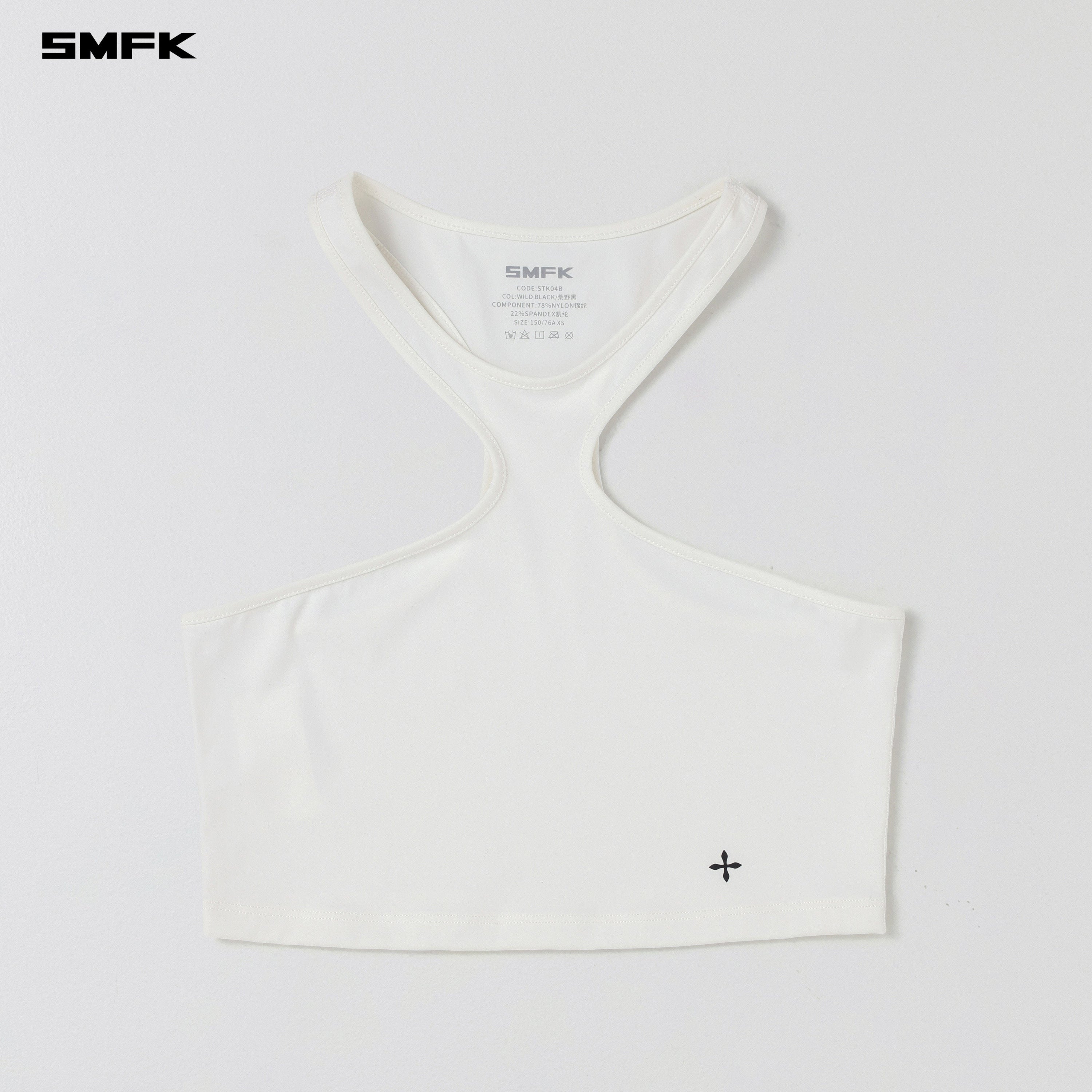 FOCUS GYM X-NECK TANK/Lycra Nylon CLOUD WHITE