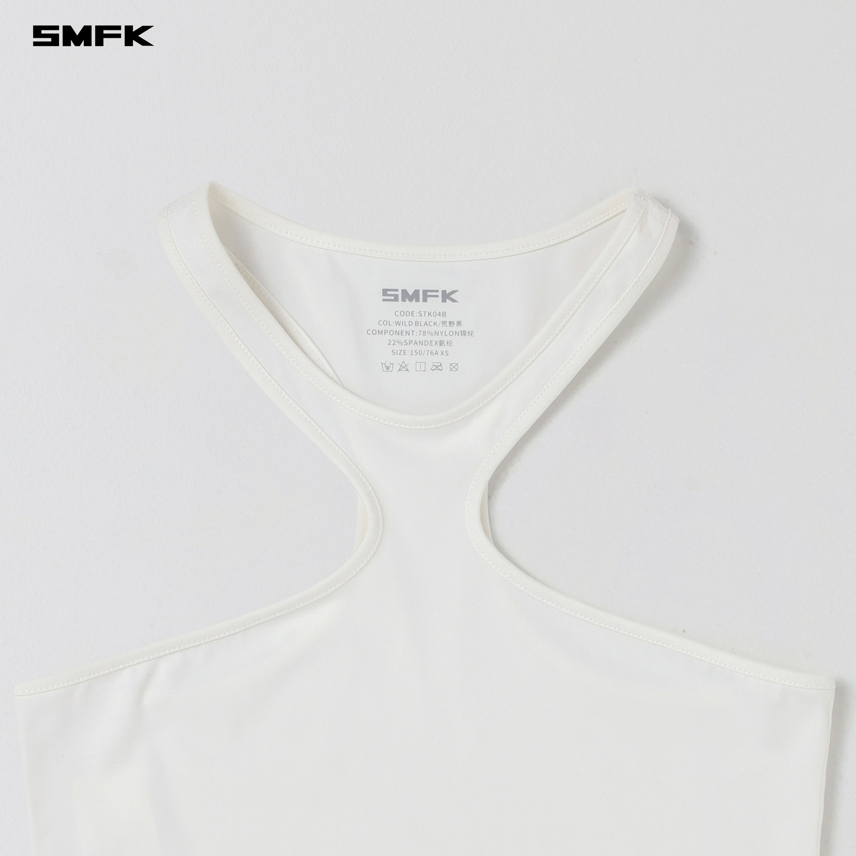 FOCUS GYM X-NECK TANK/Lycra Nylon CLOUD WHITE