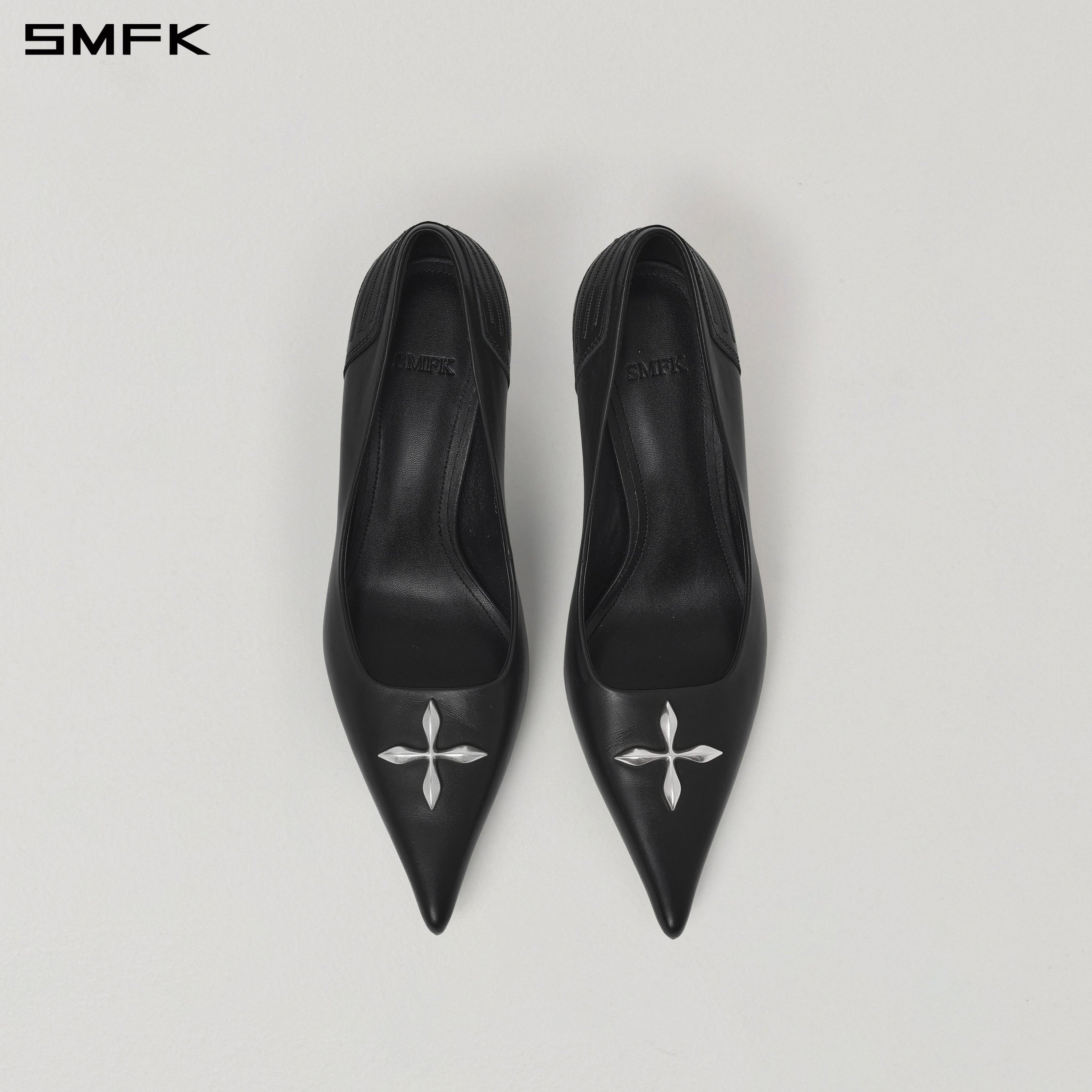 MIRAGE COMPASS HIGH HEELS/LEATHER-8cm WILD BLACK