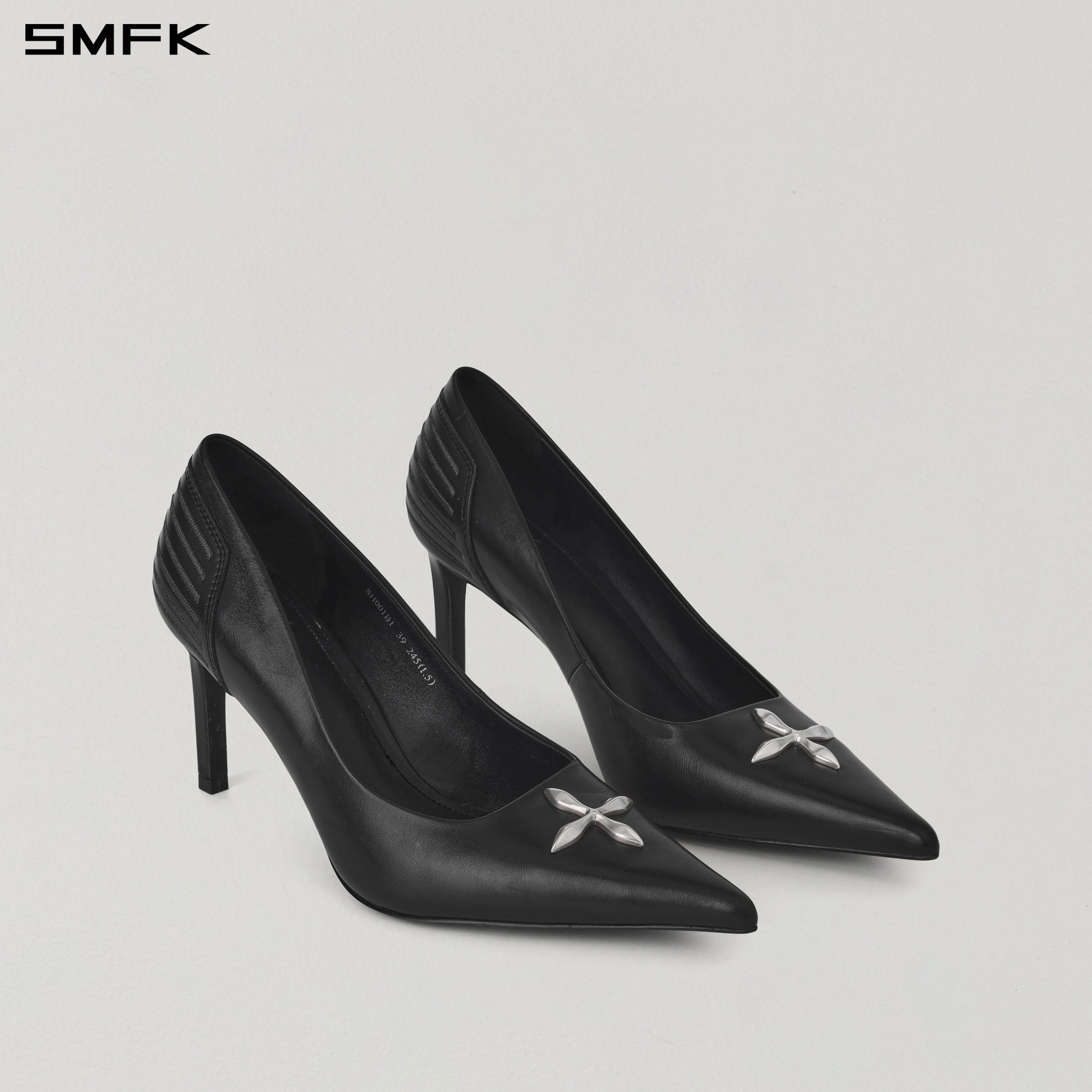MIRAGE COMPASS HIGH HEELS/LEATHER-8cm WILD BLACK