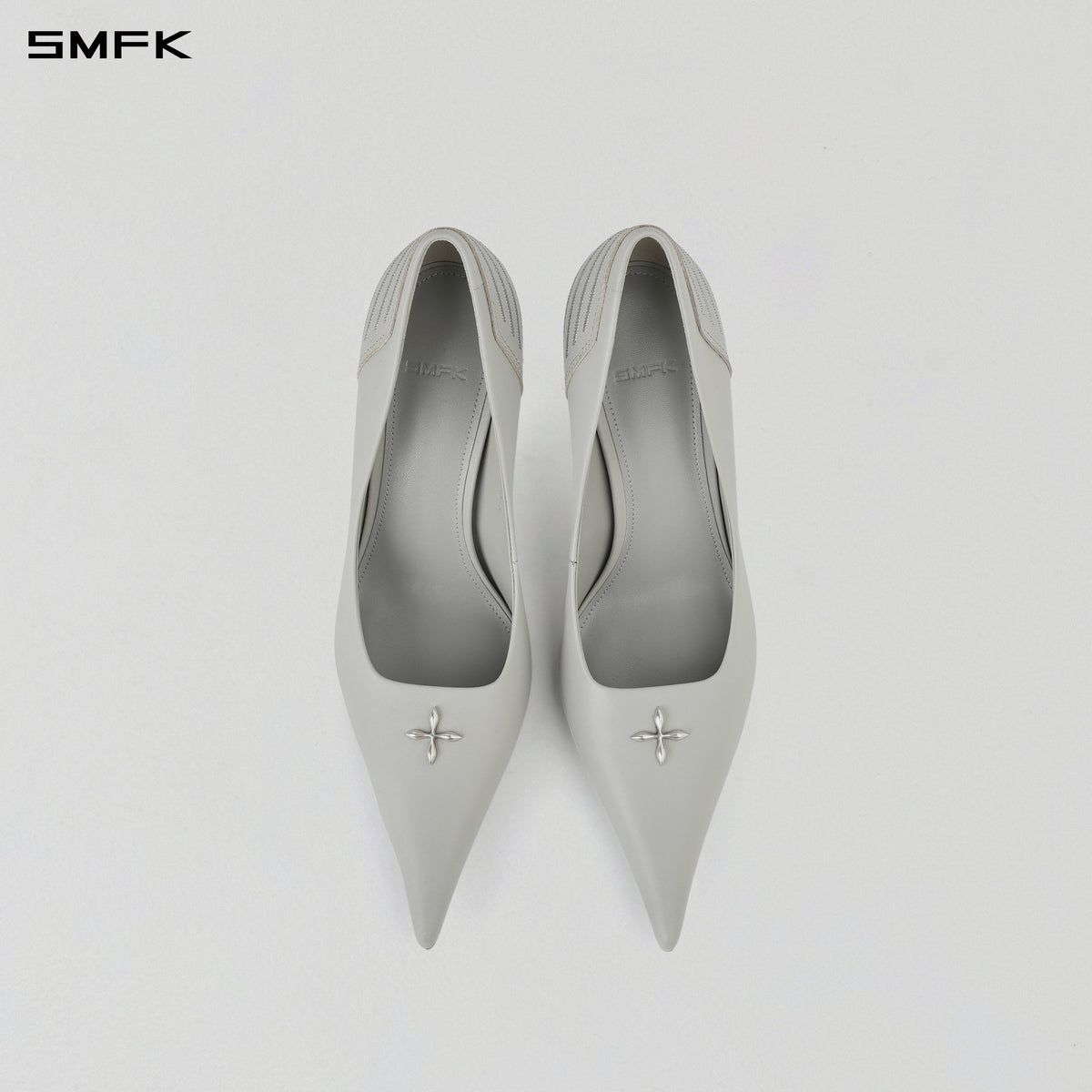 MIRAGE COMPASS HIGH HEELS/LEATHER-10cm GLACIER GREY