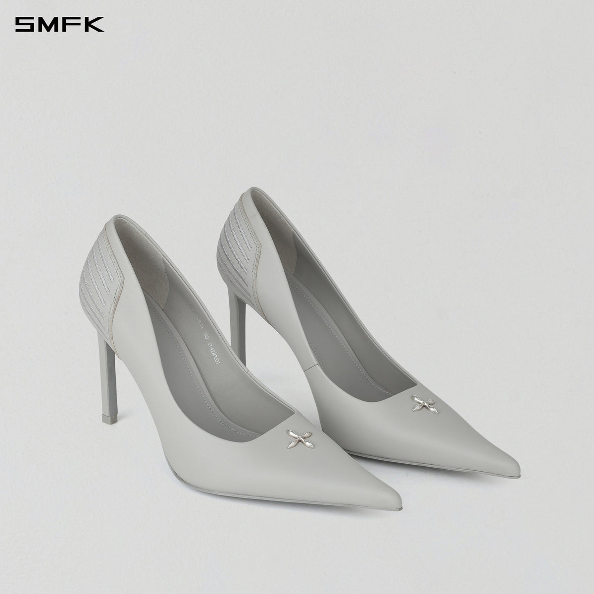 MIRAGE COMPASS HIGH HEELS/LEATHER-10cm GLACIER GREY