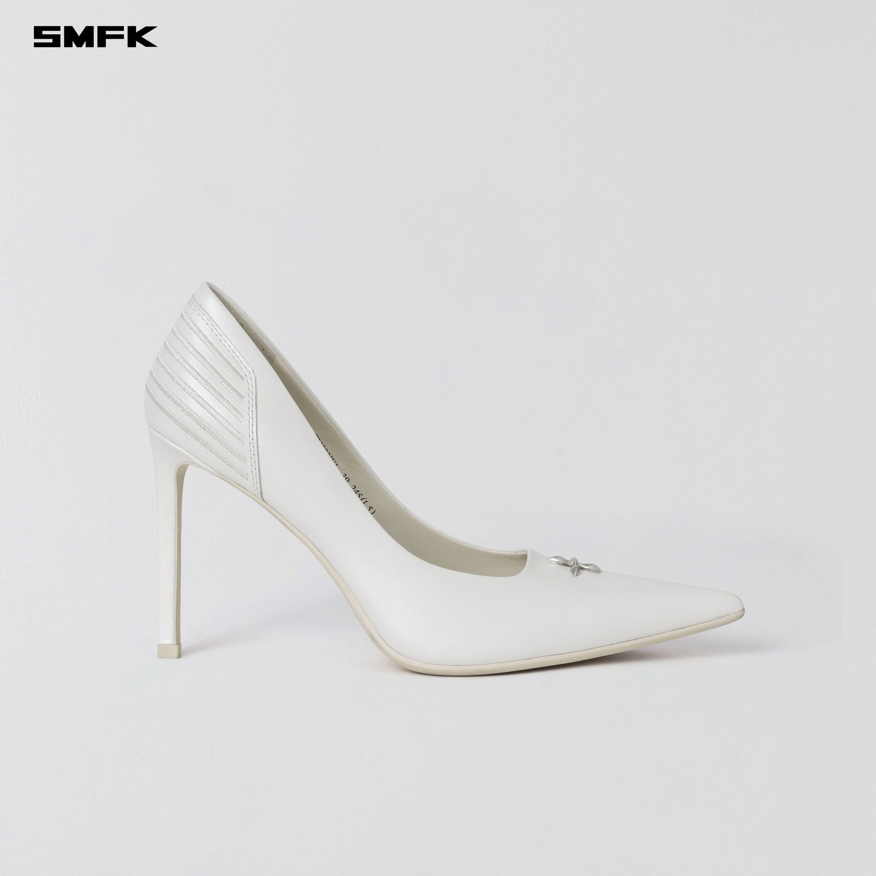 MIRAGE LEATHER HIGH HEELS/10cm CLOUD WHITE