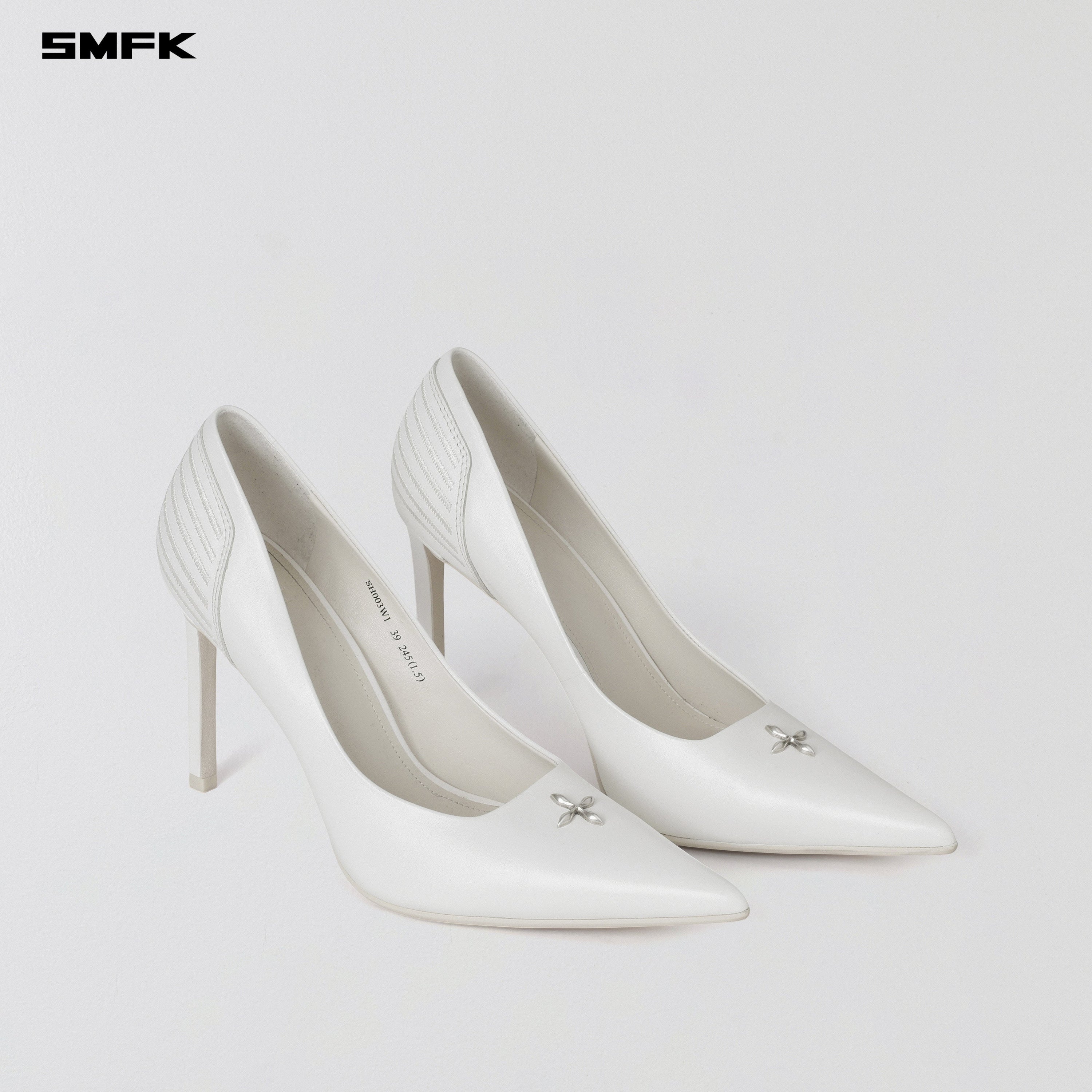 MIRAGE LEATHER HIGH HEELS/10cm CLOUD WHITE