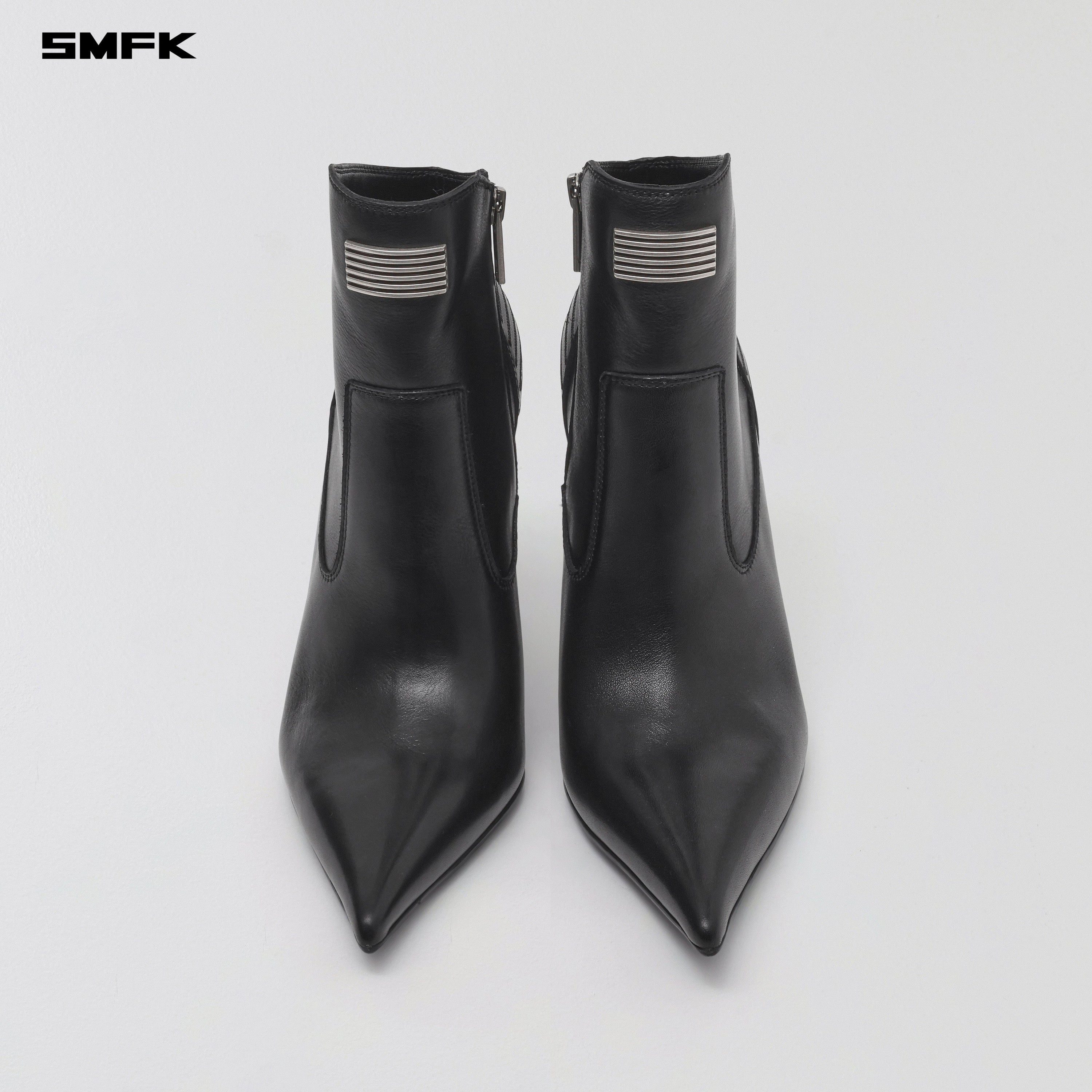 MIRAGE PRISM LEATHER HIGH HEEL BOOTS/10cm WILD BLACK